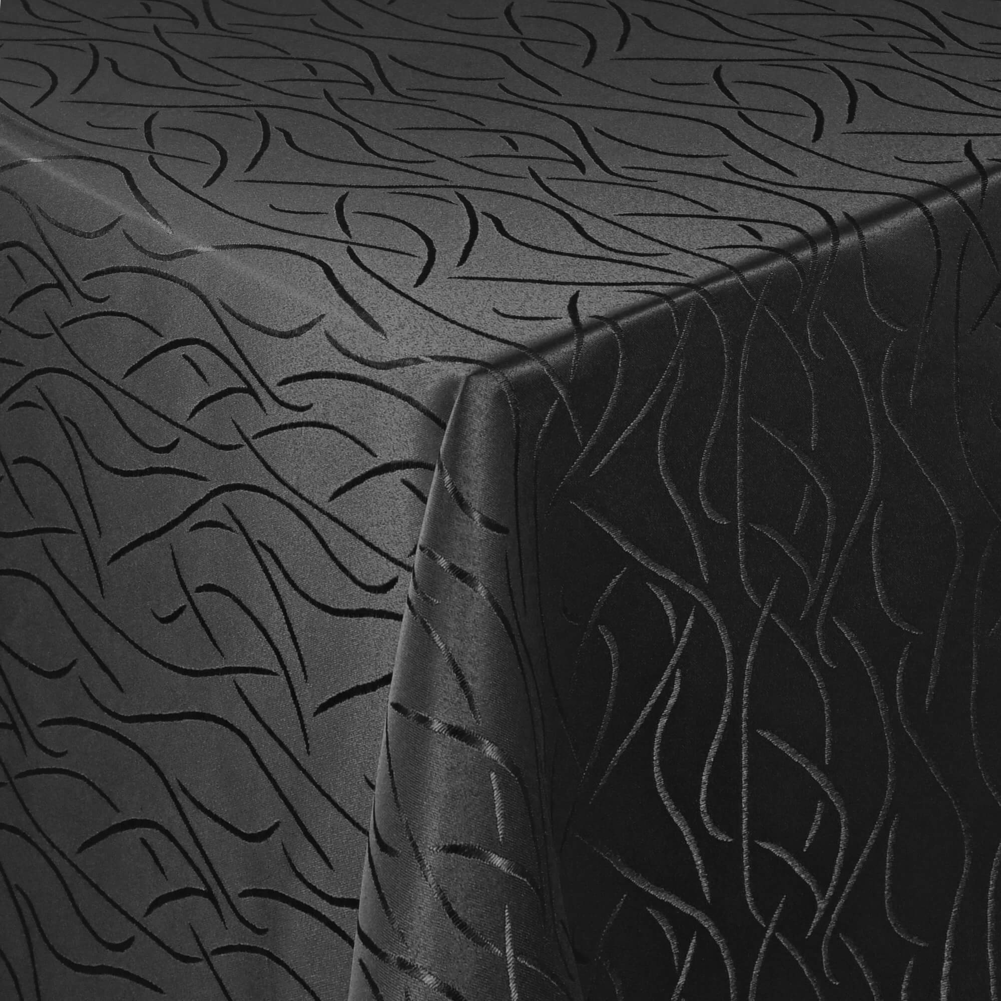 Sonderposten – Moderno® Damast-Tischdecke eckig 80x80 cm mit Streifenmuster in Schwarz