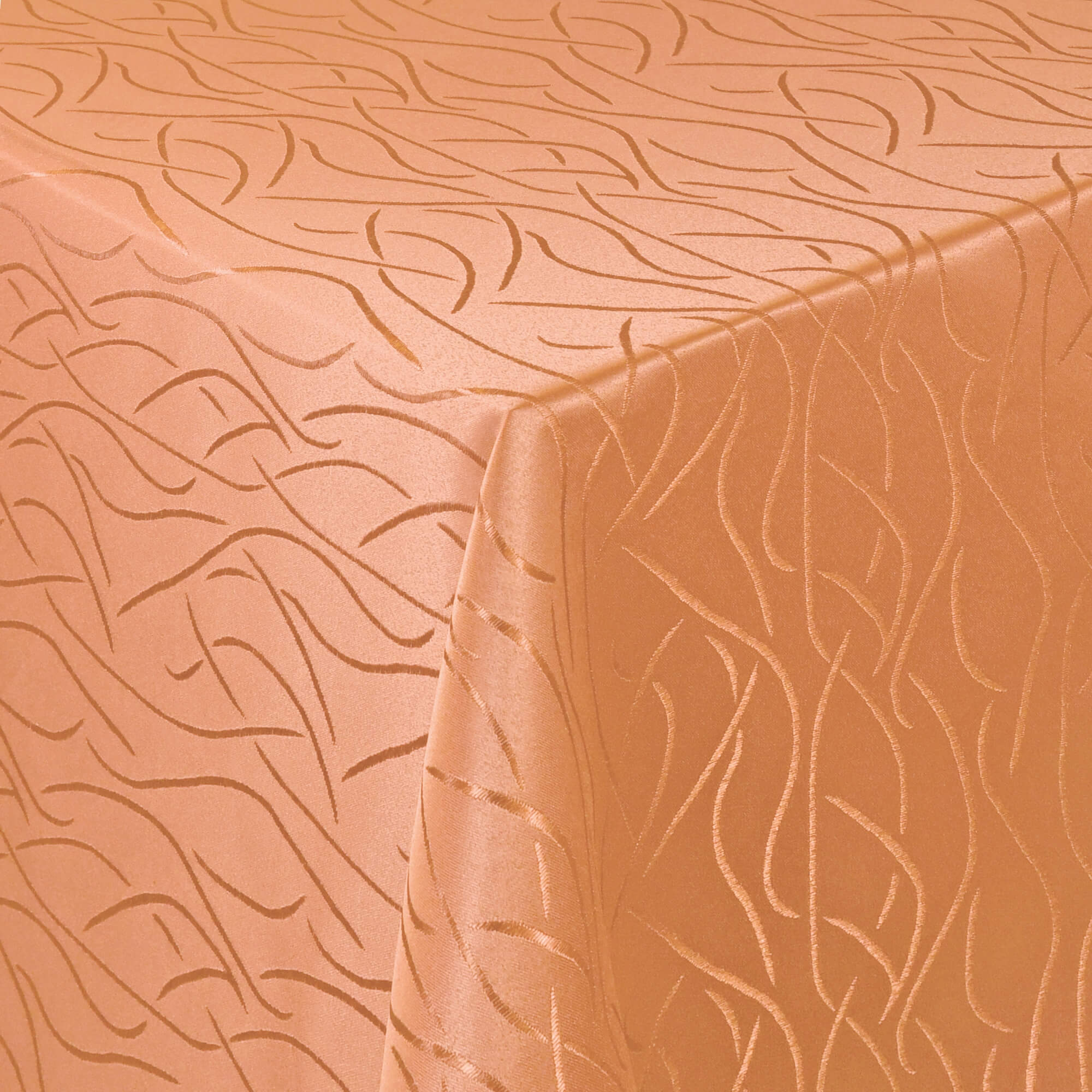 Sonderposten – Moderno® Damast-Tischdecke eckig 80x80 cm mit Streifenmuster in Apricot