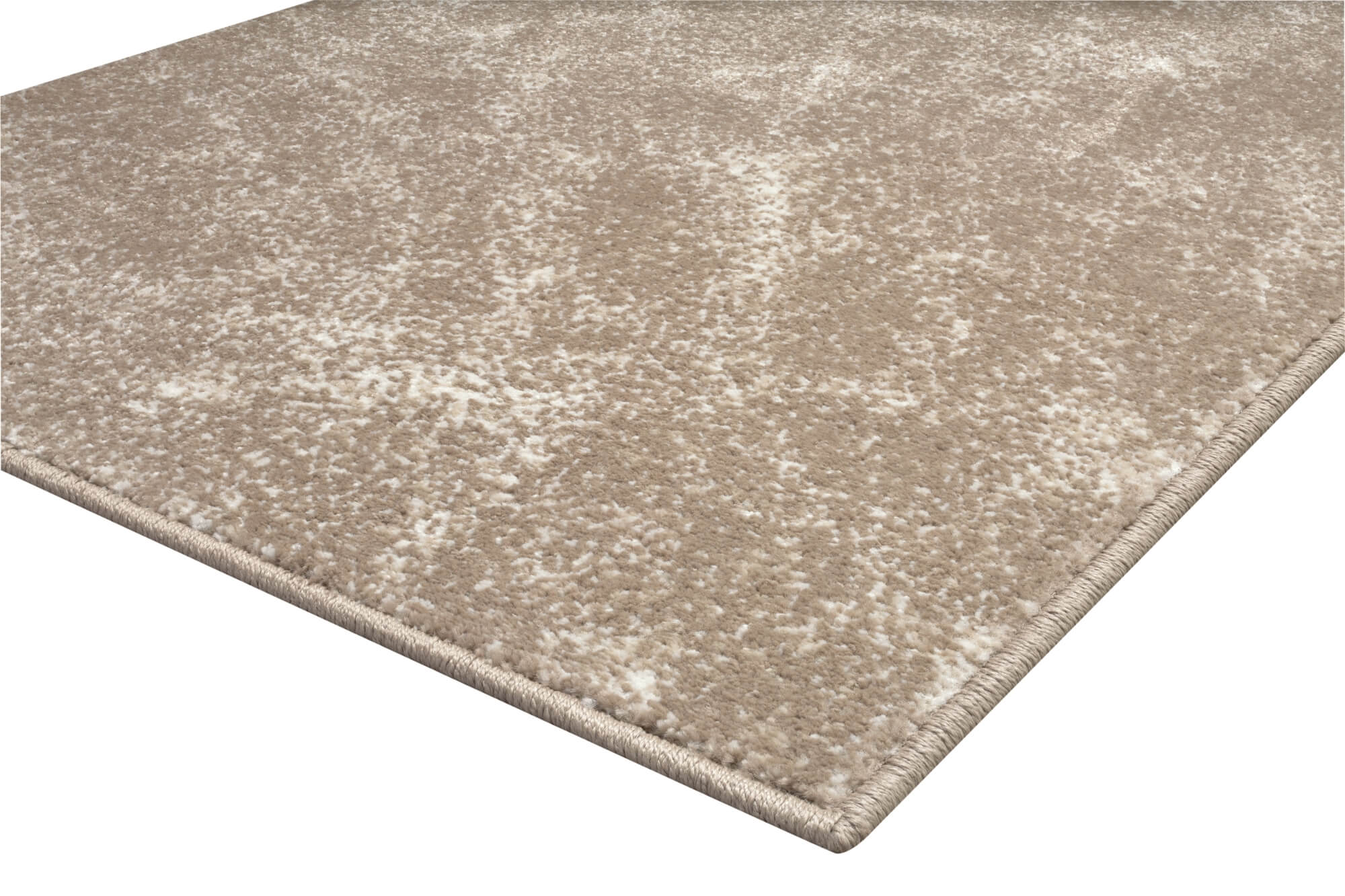 Teppichläufer Ylva – Beige mit Strukturmuster – Kurzflor nach Maß mit Kettelung Teppichläufer Ylva – Beige mit Strukturmuster – Kurzflor nach Maß mit Kettelung