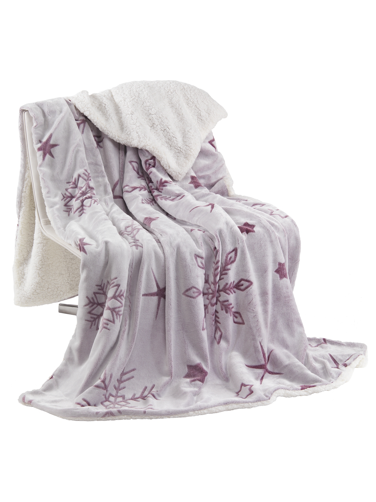 Kuscheldecke Cashmere/Sherpa Decke Snowflake 150x200 cm in Rose Kuscheldecke Cashmere/Sherpa Decke Snowflake 150x200 cm in Rose