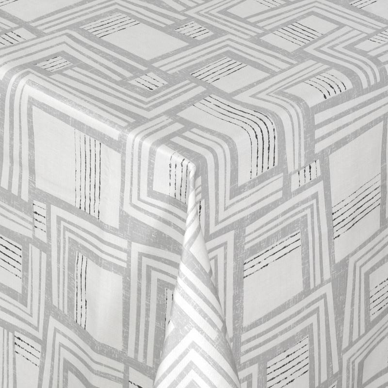 Tischdecke Abwaschbar Wachstuch Straight Modern in Grau im Wunschmaß Tischdecke Abwaschbar Wachstuch Straight Modern in Grau im Wunschmaß