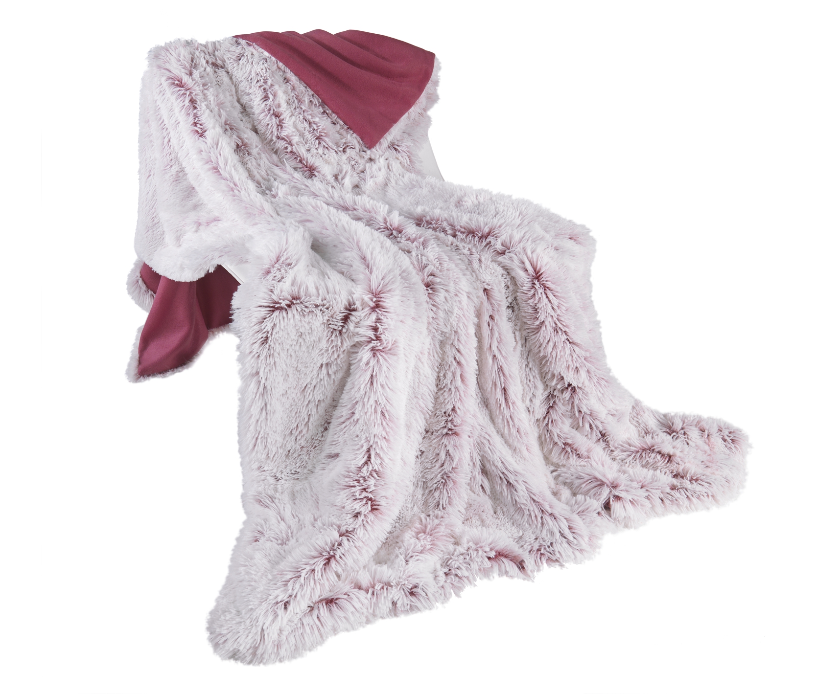 Kuscheldecke Wendedecke Flokati/Fleece Decke 150x200 cm in Bordeaux-Weiss Kuscheldecke Wendedecke Flokati/Fleece Decke 150x200 cm in Bordeaux-Weiss