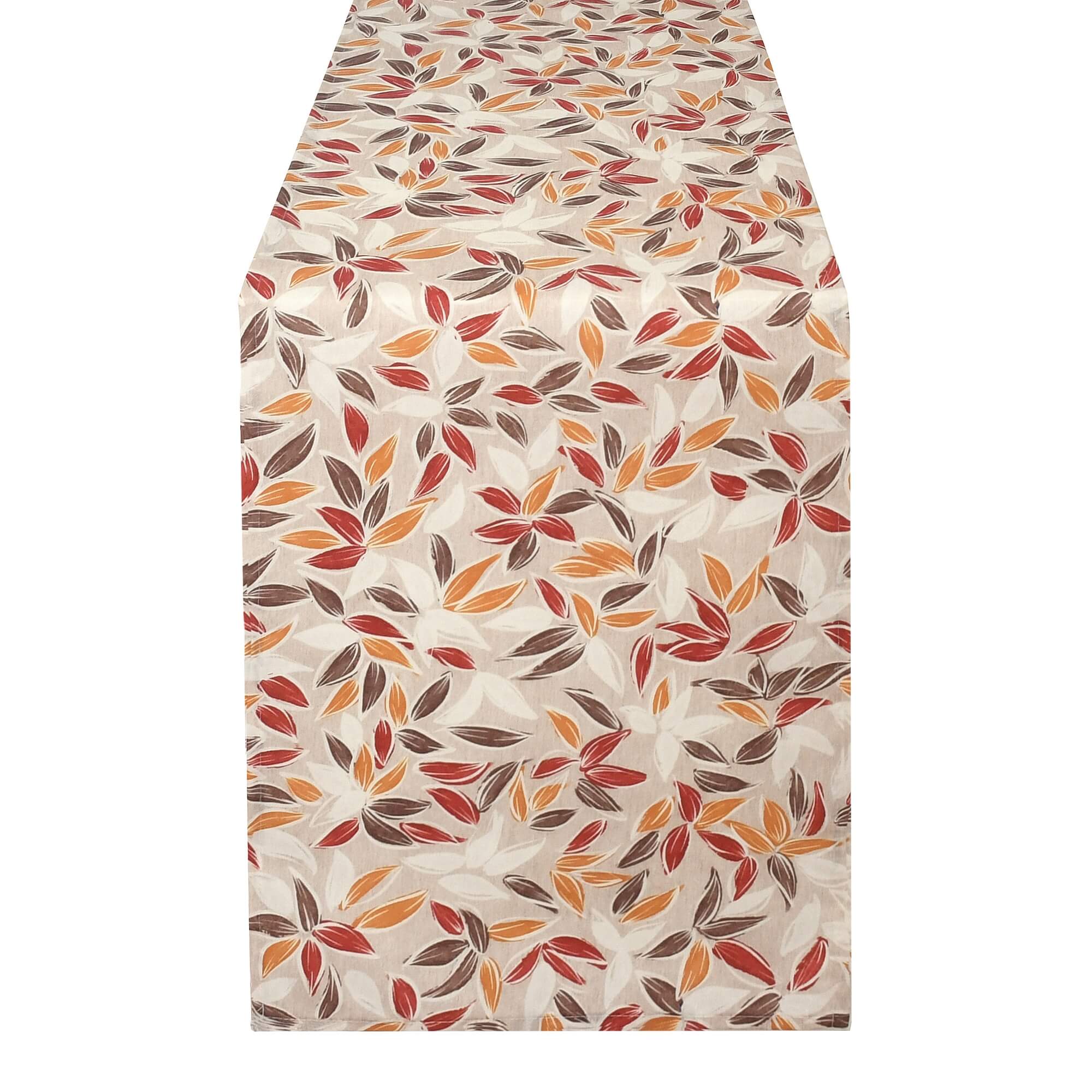 Tischläufer modern mit Fleckschutz – Leinenoptik, Bambusblätter in Beige Tischläufer modern mit Fleckschutz – Leinenoptik, Bambusblätter in Beige