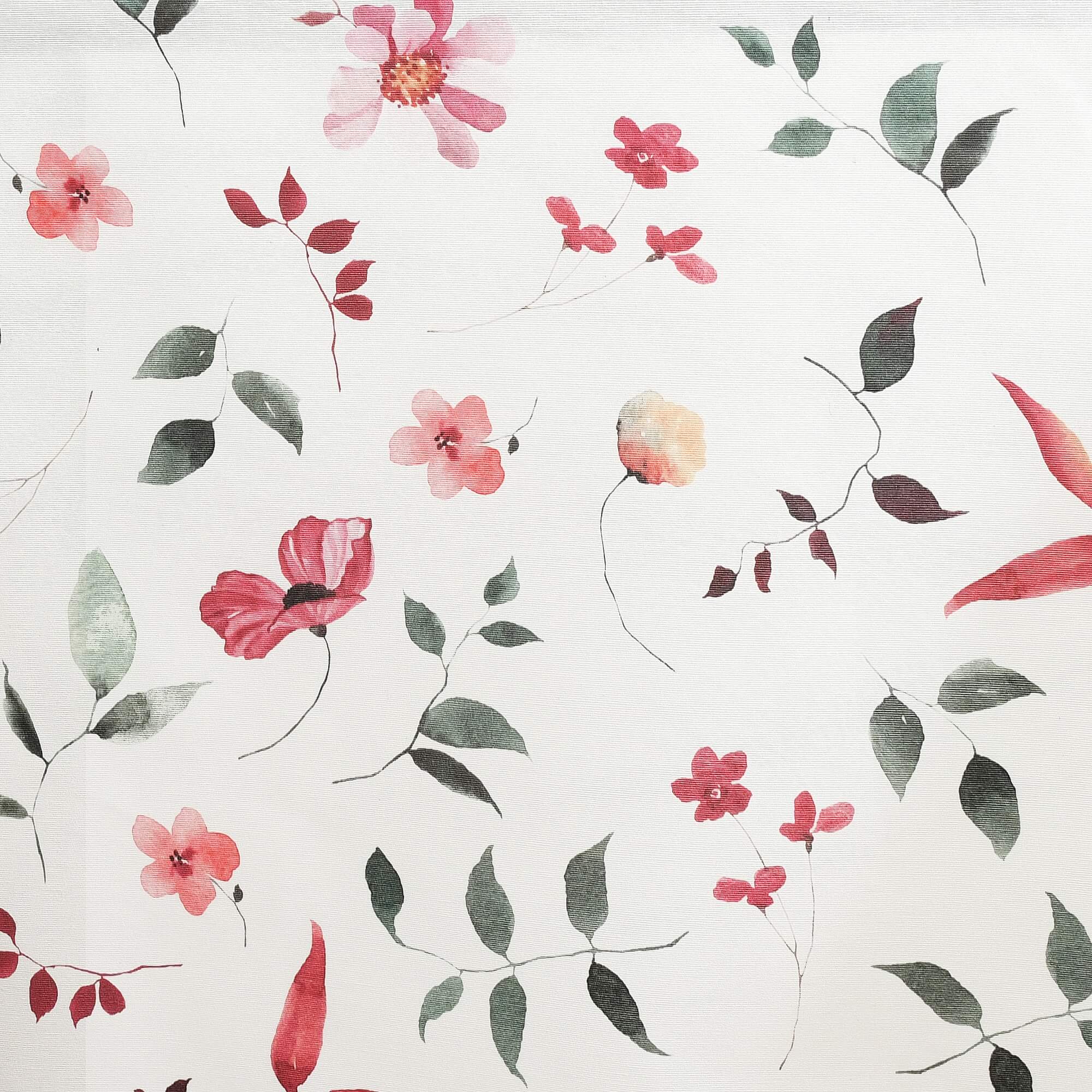 Moderno® Abwaschbare Tischdecke Blumen und Zweige mit Fleckschutz - Leinenoptik, Weiß mit bunten Blumen