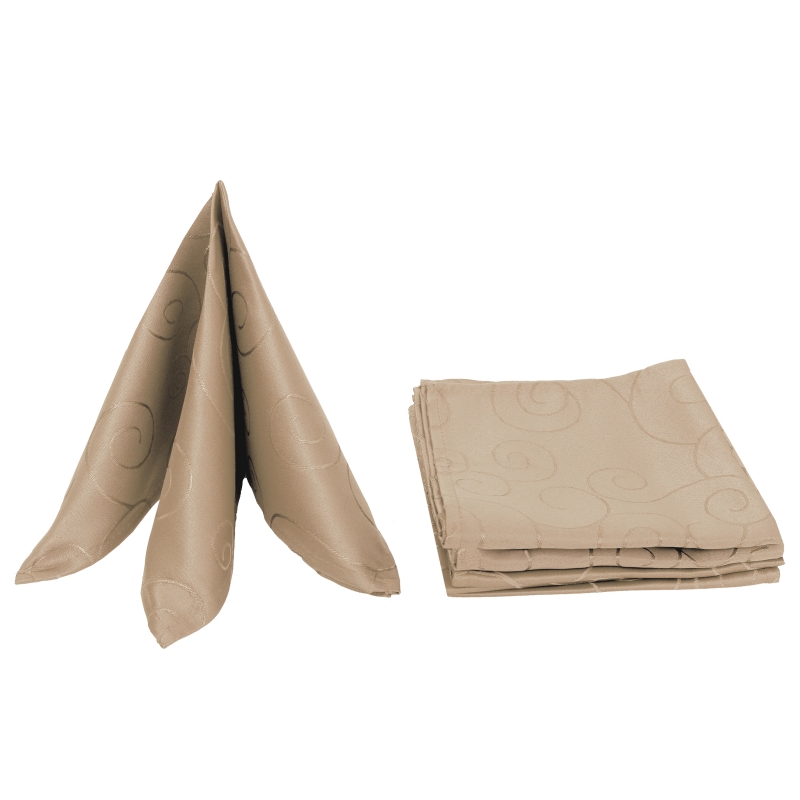 Servietten Damast Ornamente 50x50 Hell-Braun (6er Pack) Servietten Damast Ornamente 50x50 Hell-Braun (6er Pack)