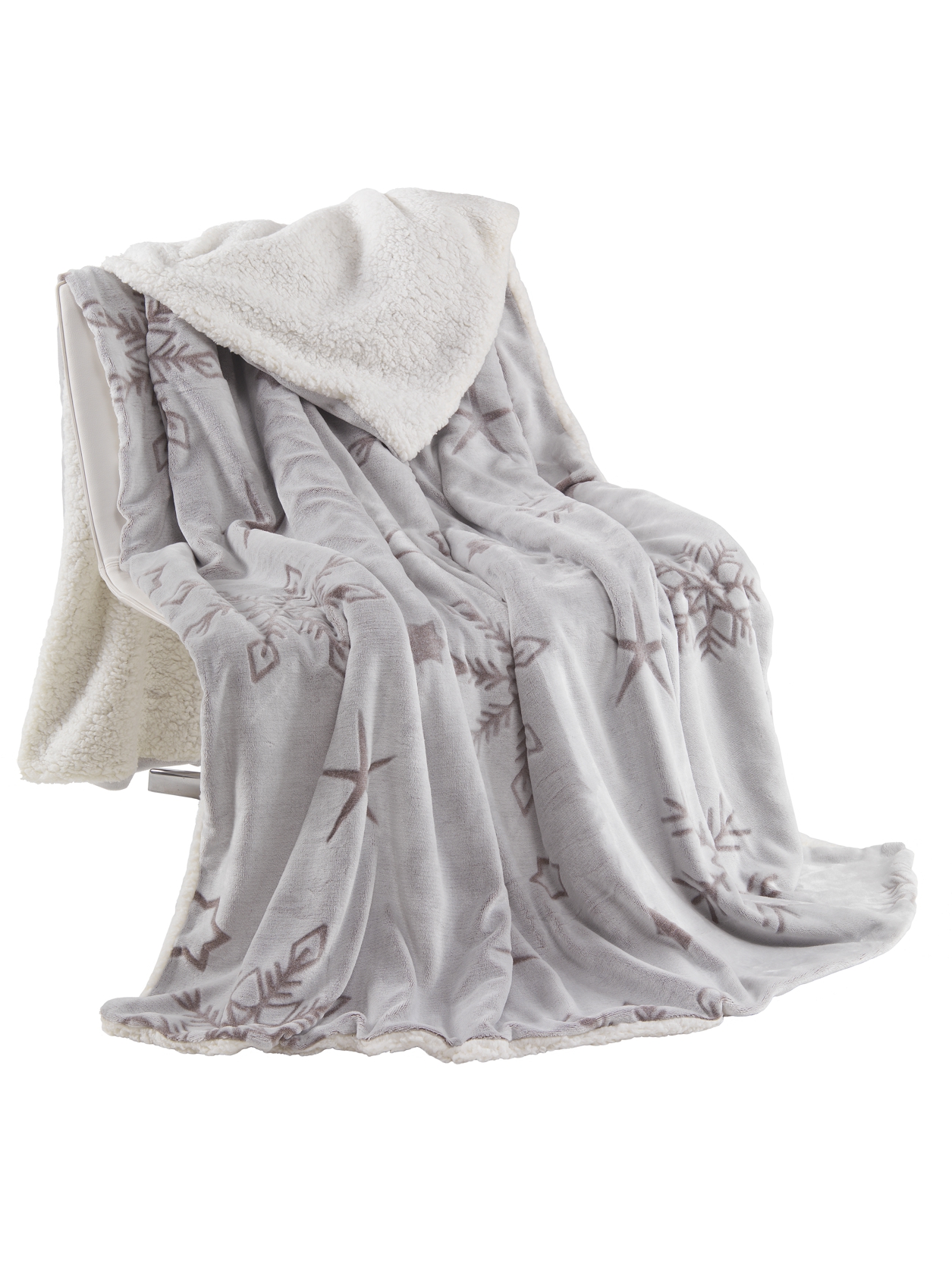 Kuscheldecke Cashmere/Sherpa Decke Snowflake 150x200 cm in Creme Kuscheldecke Cashmere/Sherpa Decke Snowflake 150x200 cm in Creme