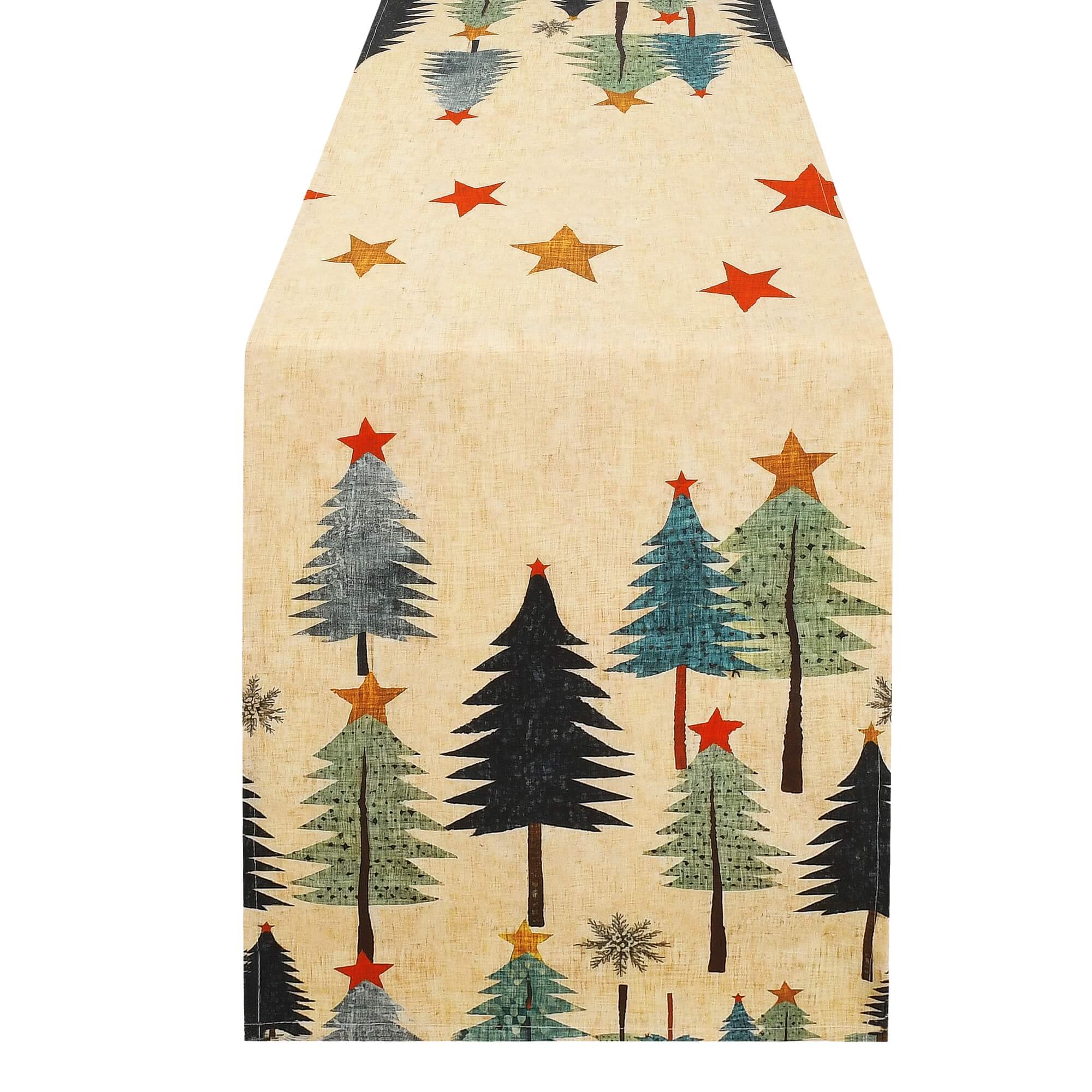 Moderno® Tischläufer Weihnachten mit Fleckschutz – Tannenbäume & Sterne in Beige, festlich & abwaschbar Moderno® Tischläufer Weihnachten mit Fleckschutz – Tannenbäume & Sterne in Beige, festlich & abwaschbar