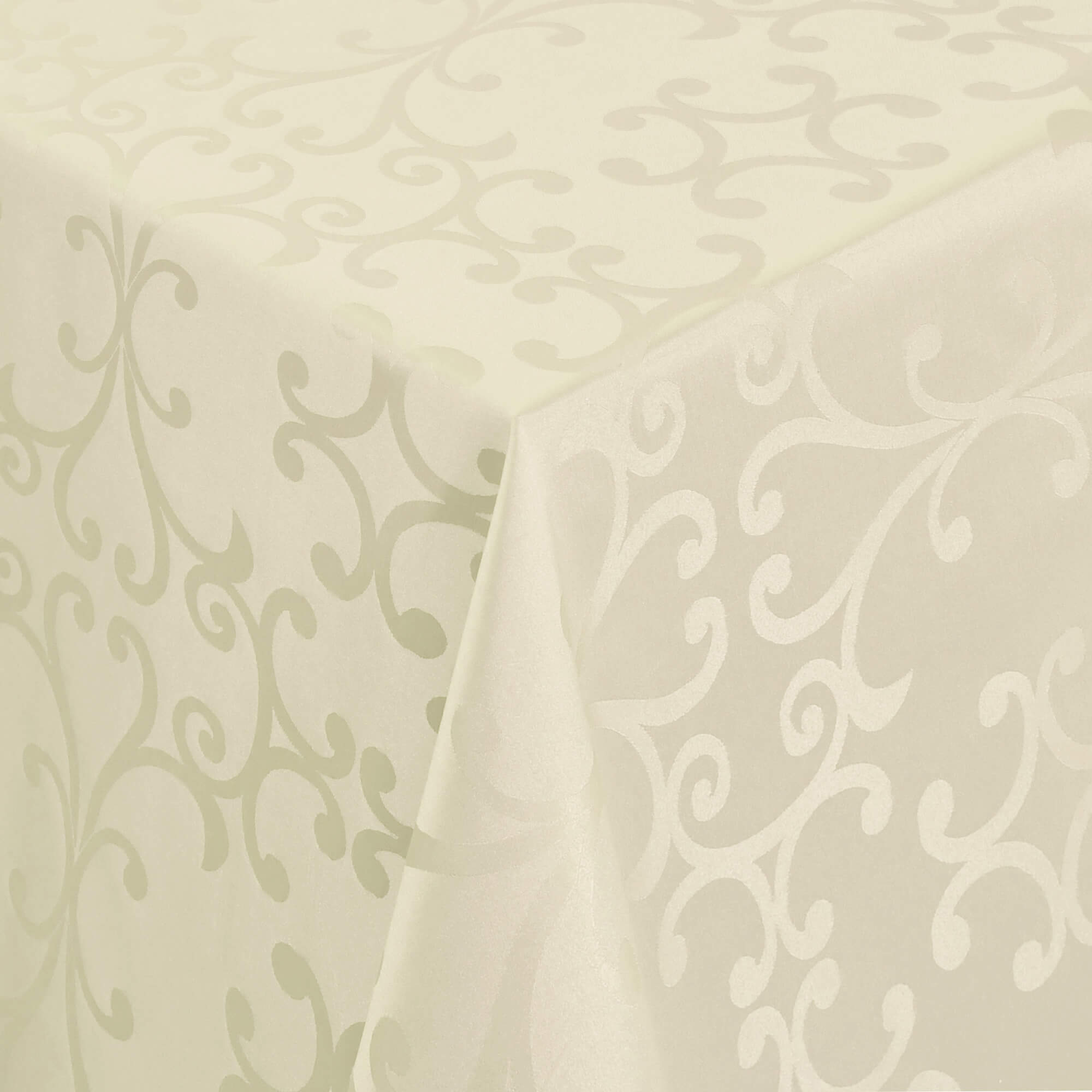 Sonderposten – Moderno® Damast-Tischdecke oval 160x220 cm Milano in Creme-Champagner