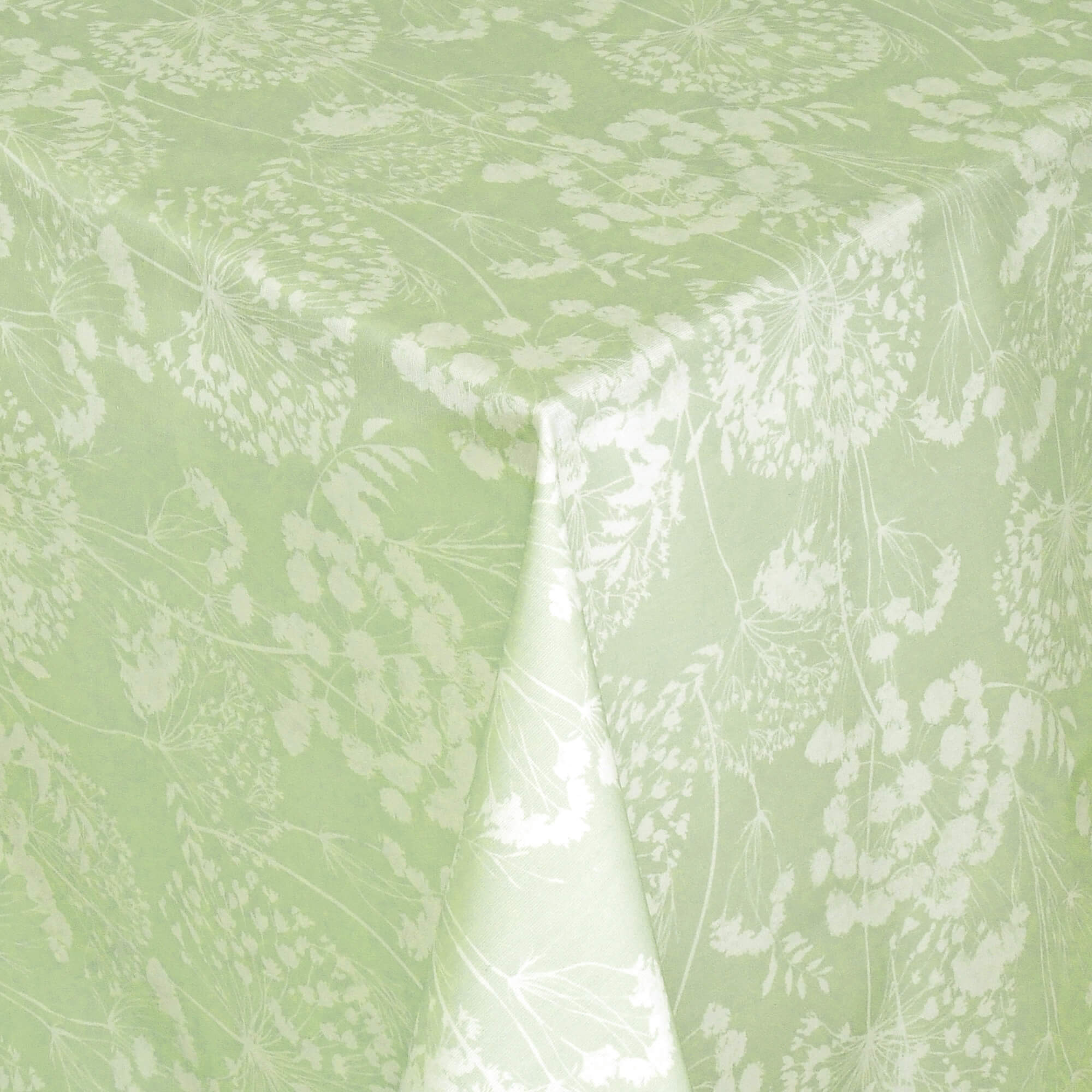 Moderno® Abwaschbare Tischdecke mit Fleckschutz - Leinenoptik, Blumen & Blätter in Lind-Grün Moderno® Abwaschbare Tischdecke mit Fleckschutz - Leinenoptik, Blumen & Blätter in Lind-Grün