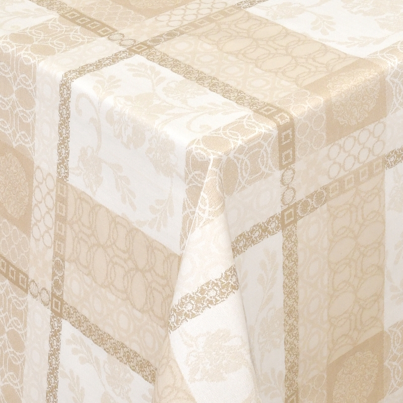 Tischdecken Tivoli 100% Baumwolle mit Fleckschutz in Beige Tischdecken Tivoli 100% Baumwolle mit Fleckschutz in Beige