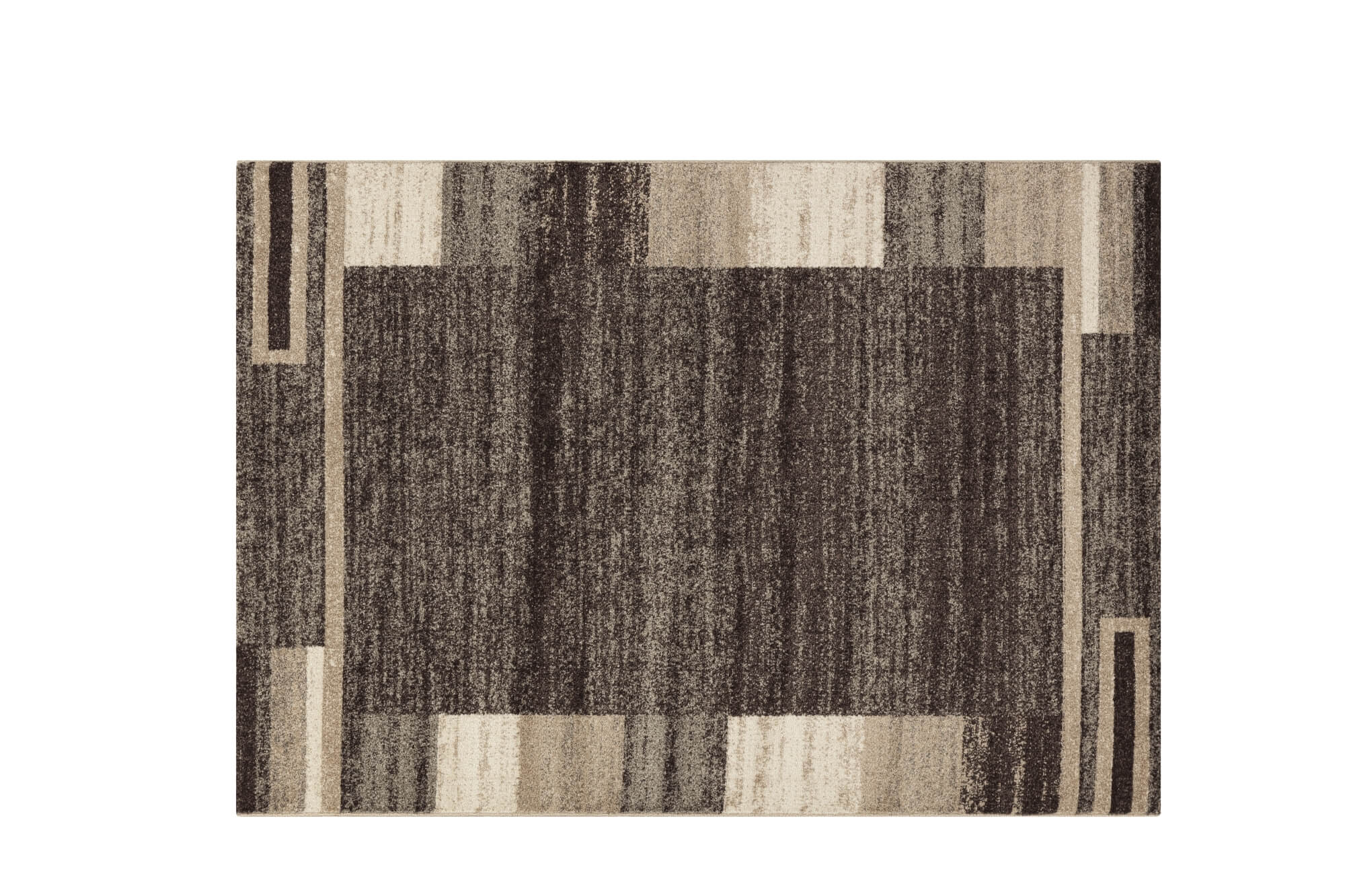 Teppich Amber – Braun mit Blockstreifenmuster – Kurzflor – pflegeleicht & modern