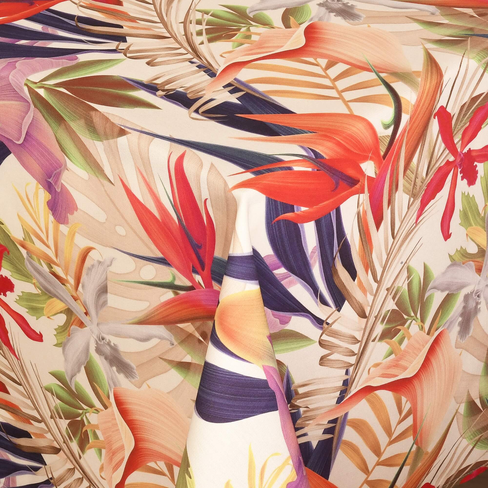 Tischdecke Outdoor abwaschbar Gartentischdecke mit exotischen Blumen bunt Fleckschutz Tischdecke Outdoor abwaschbar Gartentischdecke mit exotischen Blumen bunt Fleckschutz