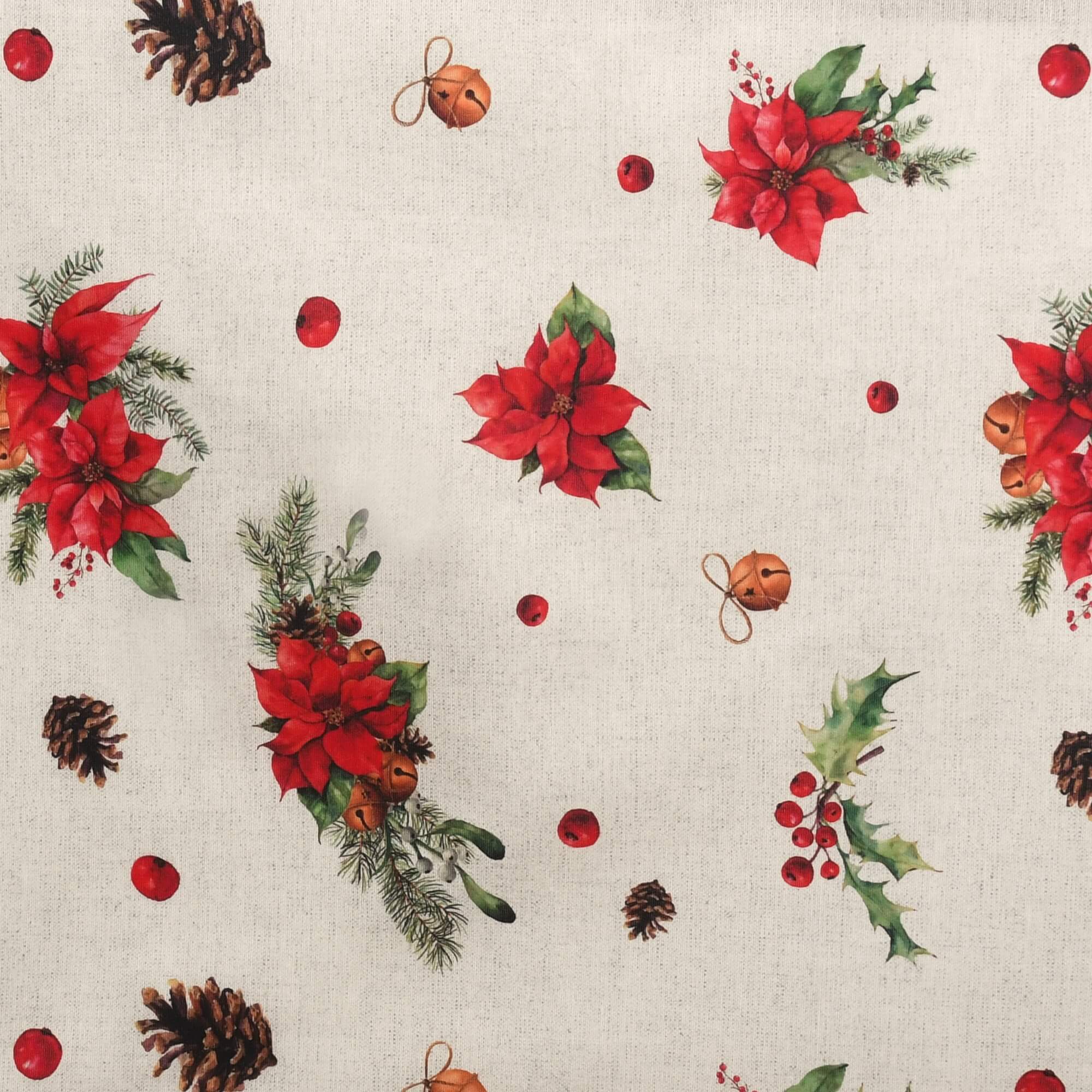 Moderno® Tischdecke Weihnachten Weihnachtstischdecke Tannenzapfen Motiv in Beige mit Fleckschutz