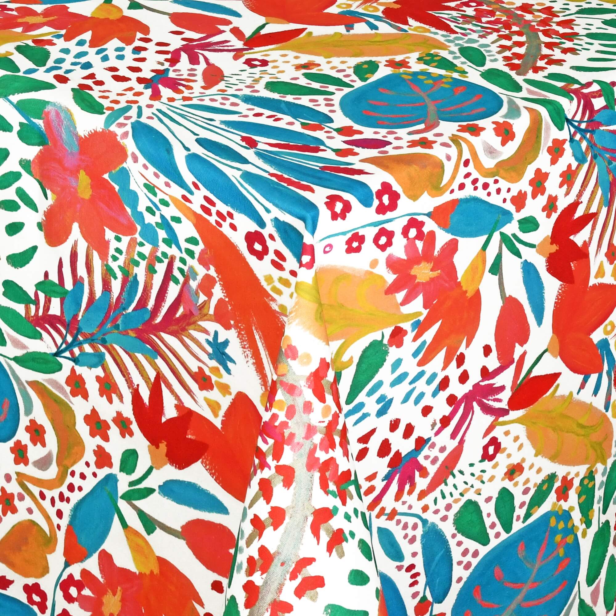 Abwaschbare Tischdecke mit Fleckschutz - Leinenoptik, Buntes Aquarell-Blumenmuster