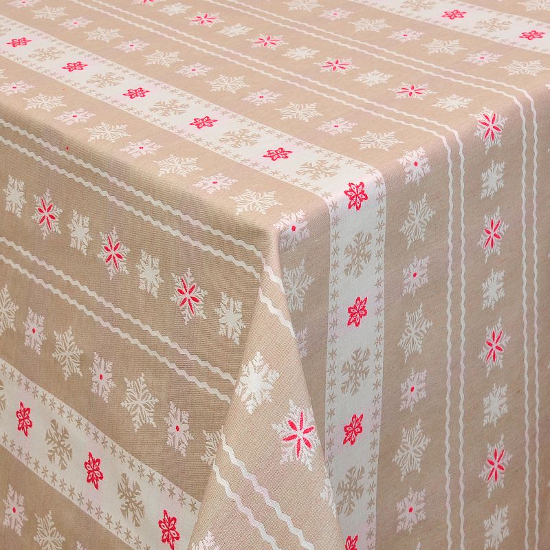 Moderno® Tischdecken Weihnachten Jacquard-Gewebe mit Fleckschutz und Saum Coslada Beige