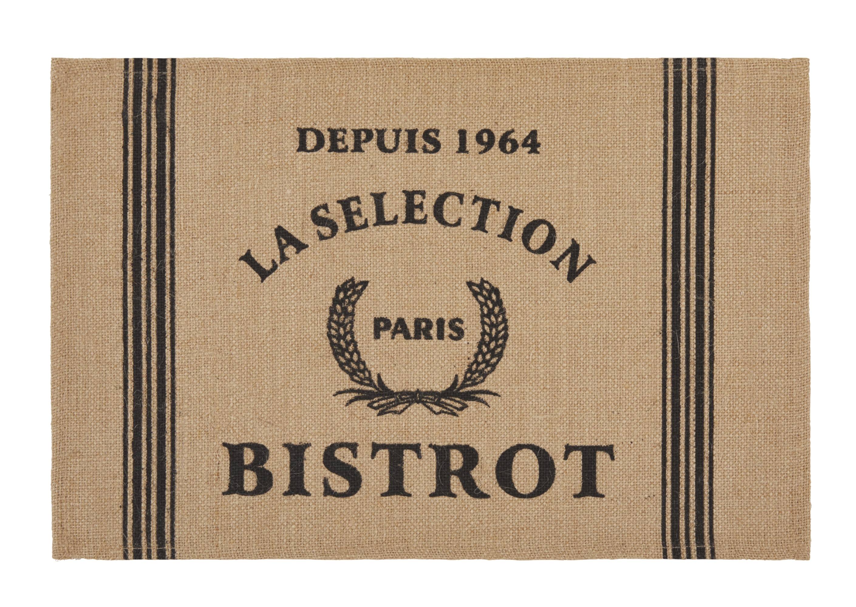Tischsets in Jute-Optik 6er-Set Platzsets 30x45 cm Pariser Bistro Schwarz Tischsets in Jute-Optik 6er-Set Platzsets 30x45 cm Pariser Bistro Schwarz