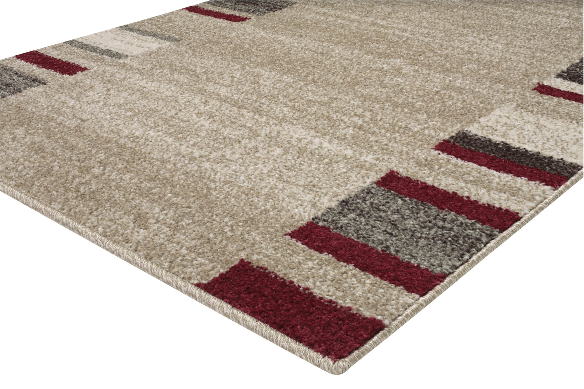 Teppich Amber – Terrakotta mit Blockstreifenmuster – Kurzflor – pflegeleicht & modern Teppich Amber – Terrakotta mit Blockstreifenmuster – Kurzflor – pflegeleicht & modern