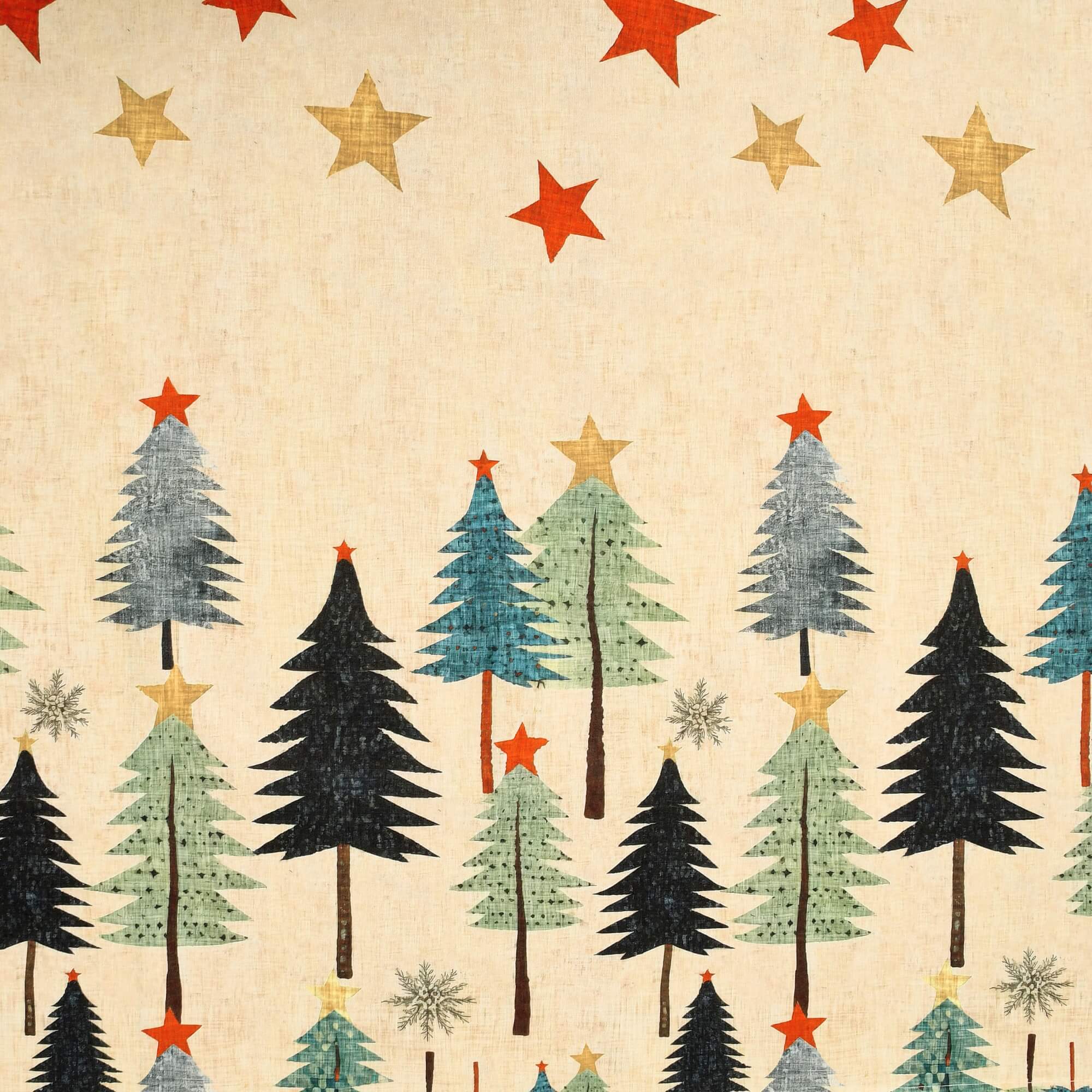 Moderno® Tischdecke Weihnachten Weihnachtstischdecke Sterne & Bäume Motiv Beige mit Fleckschutz
