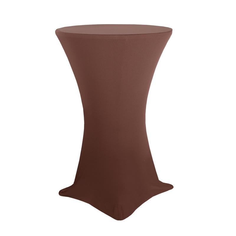 Stehtischhussen Stretch Braun – 2er Set für Ø 80–85 cm – Hussen für Event, Hochzeit & Gastronomie