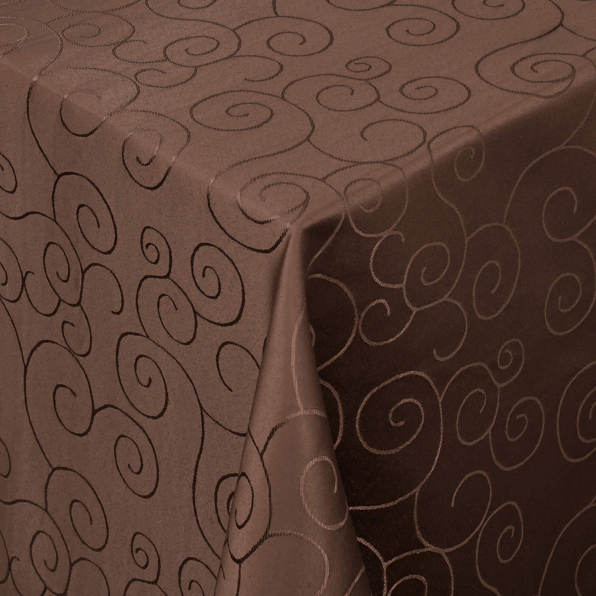 Sonderposten – Moderno® Damast-Tischdecke eckig 80x80 cm mit Ornamentmuster in Dunkel-Braun