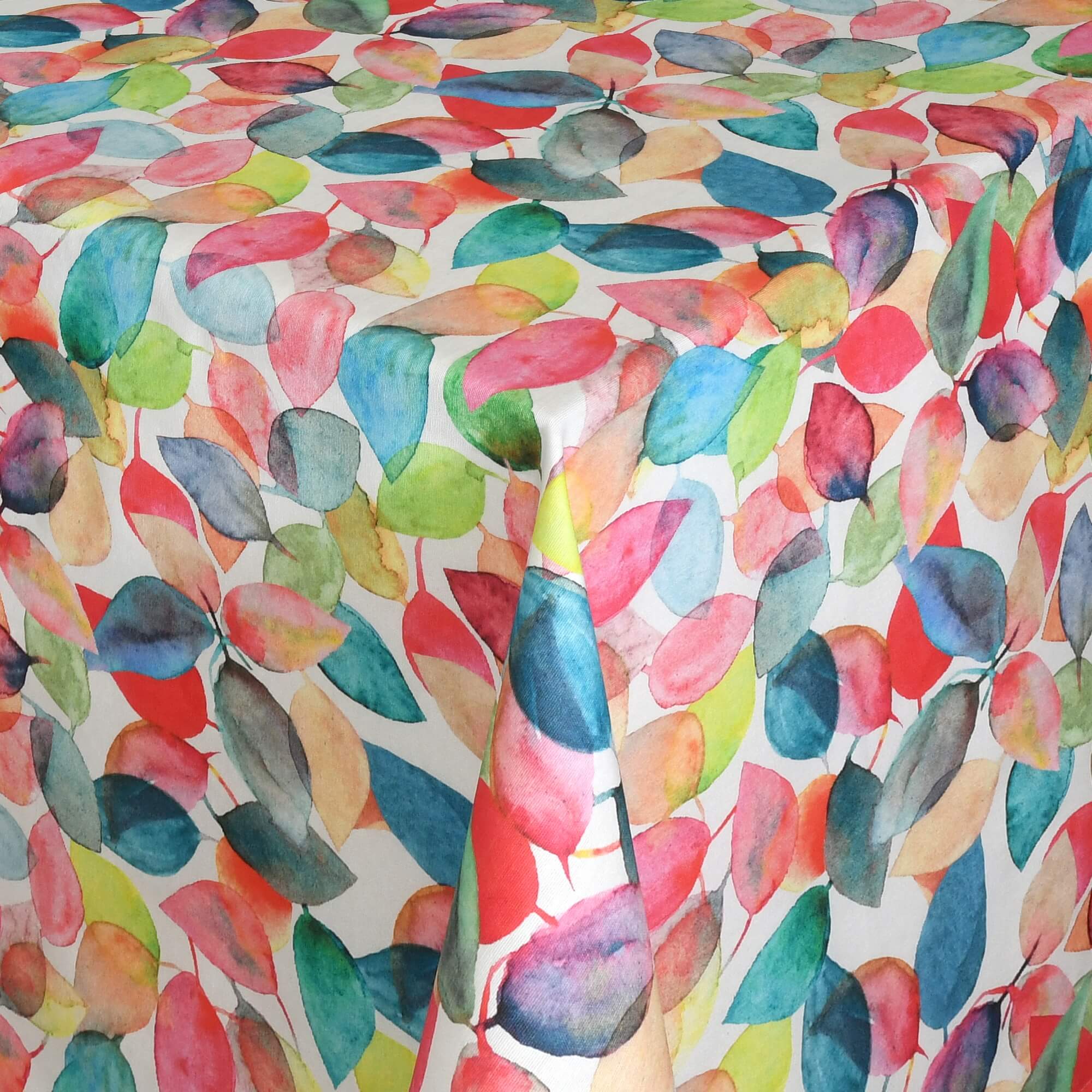 Moderno® Abwaschbare Tischdecke mit Fleckschutz - Leinenoptik, Herbstblätter in Aquarellfarben
