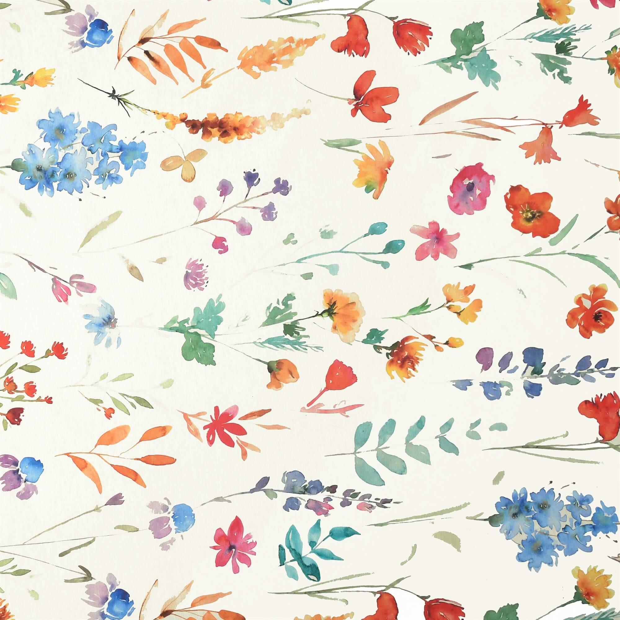 Tischläufer modern Blumenwiese mit Fleckschutz - Leinenoptik, Gelb mit Pastellblumen