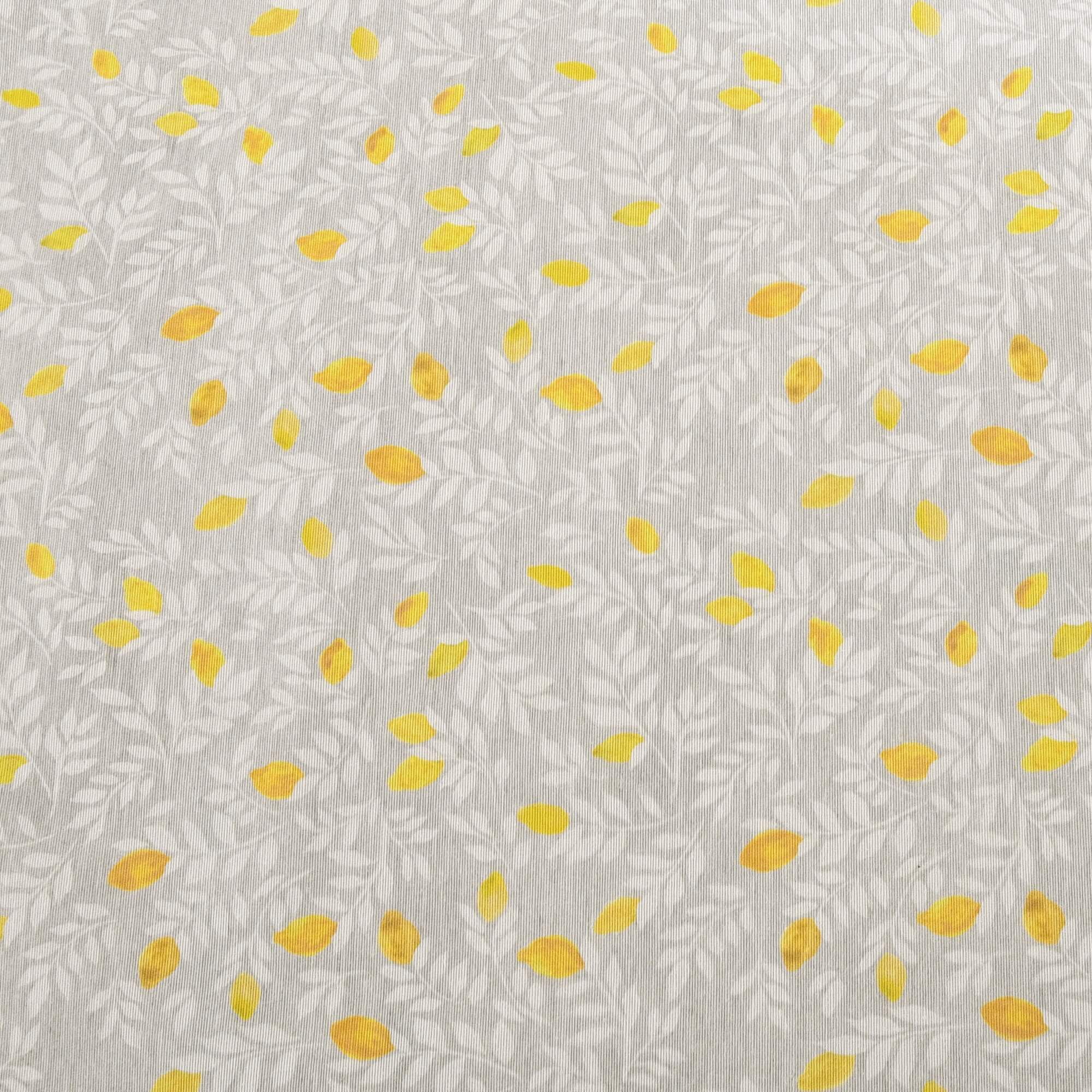 Moderno® Abwaschbare Tischdecke mit Fleckschutz – Zartes Blättermuster in Grau mit gelben Akzenten