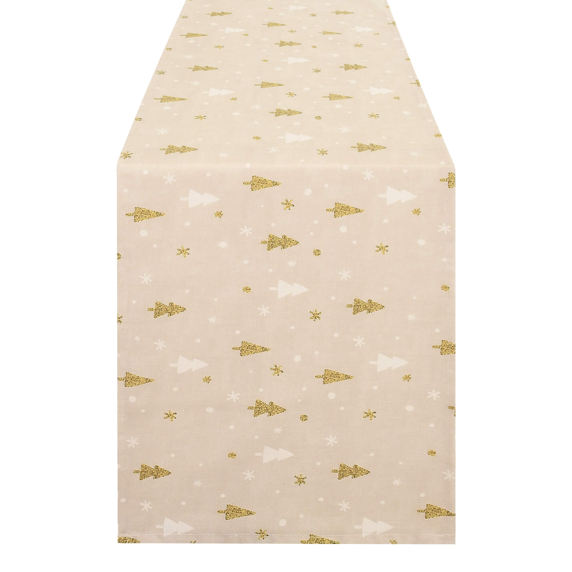 Moderno® Tischläufer Weihnachten mit Fleckschutz – goldene Tannenbäume auf Beige, festlich & abwaschbar Moderno® Tischläufer Weihnachten mit Fleckschutz – goldene Tannenbäume auf Beige, festlich & abwaschbar
