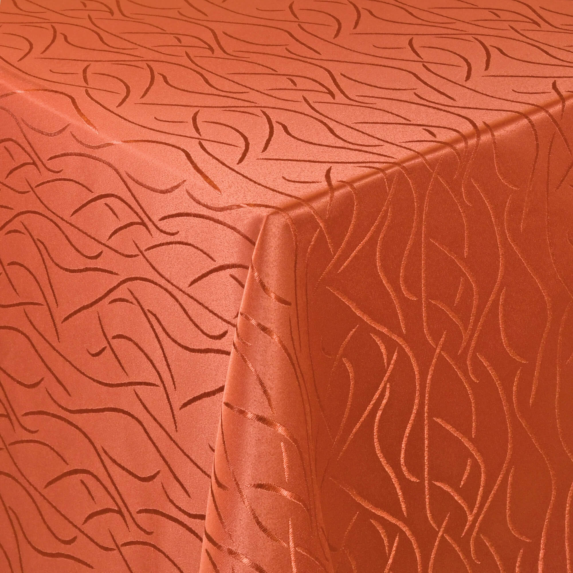 Sonderposten – Moderno® Damast-Tischdecke eckig 80x80 cm mit Streifenmuster in Orange