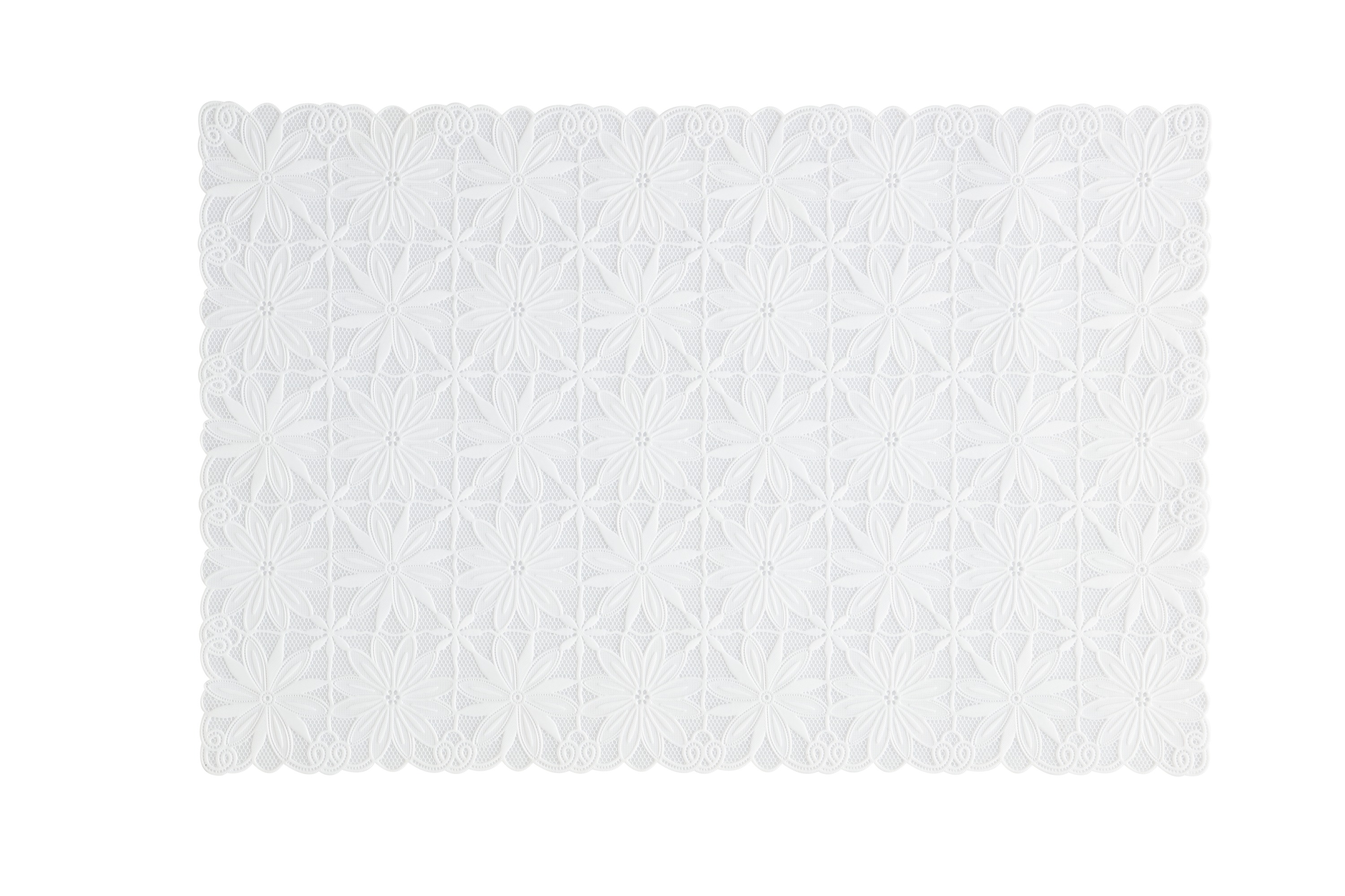 Tischsets EVA 6er-Set Platzsets 30x45 cm Qadratisches Blumenmuster Weiss Tischsets EVA 6er-Set Platzsets 30x45 cm Qadratisches Blumenmuster Weiss