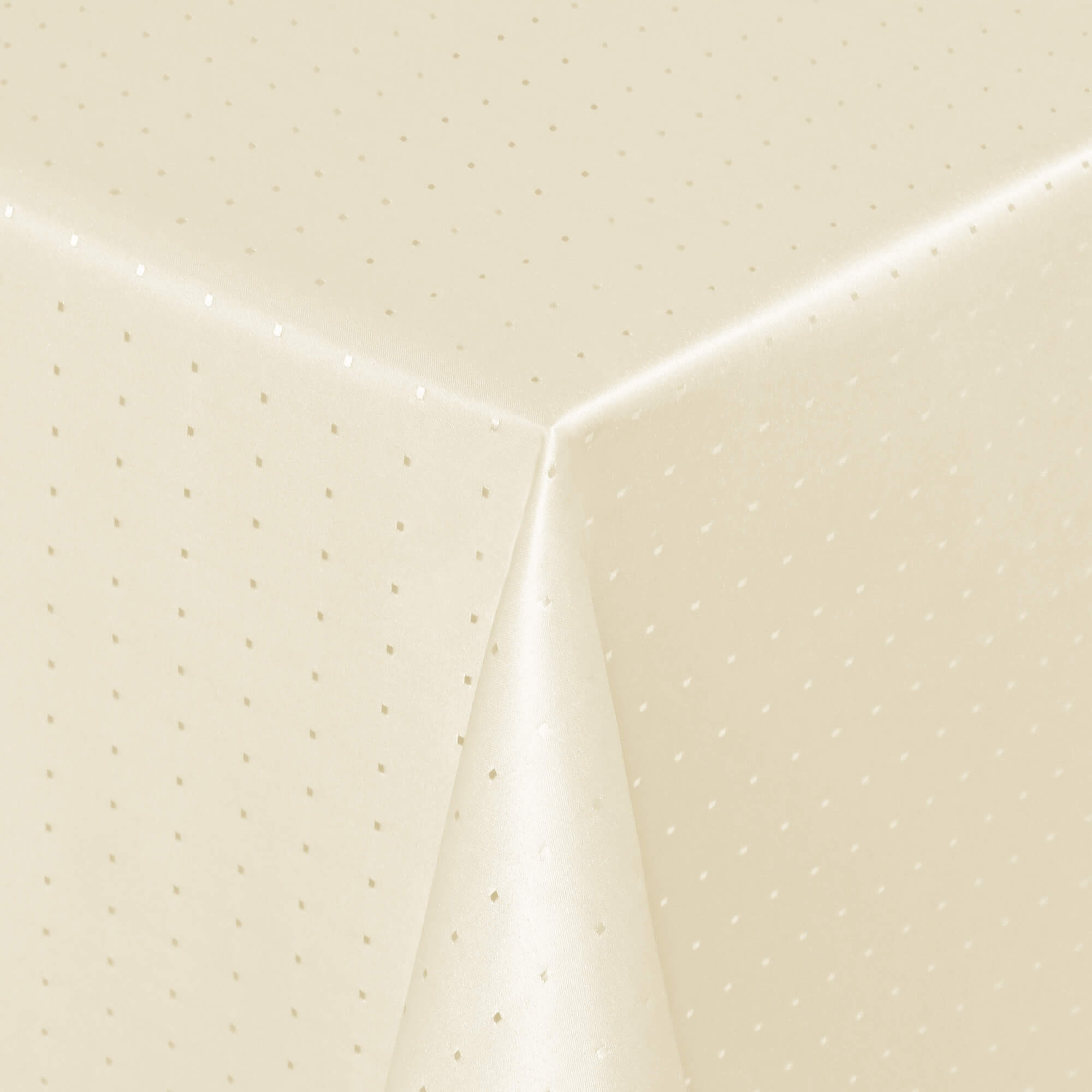 Sonderposten – Moderno® Damast-Tischdecke eckig 80x80 cm mit Punktemuster in Creme-Champagner
