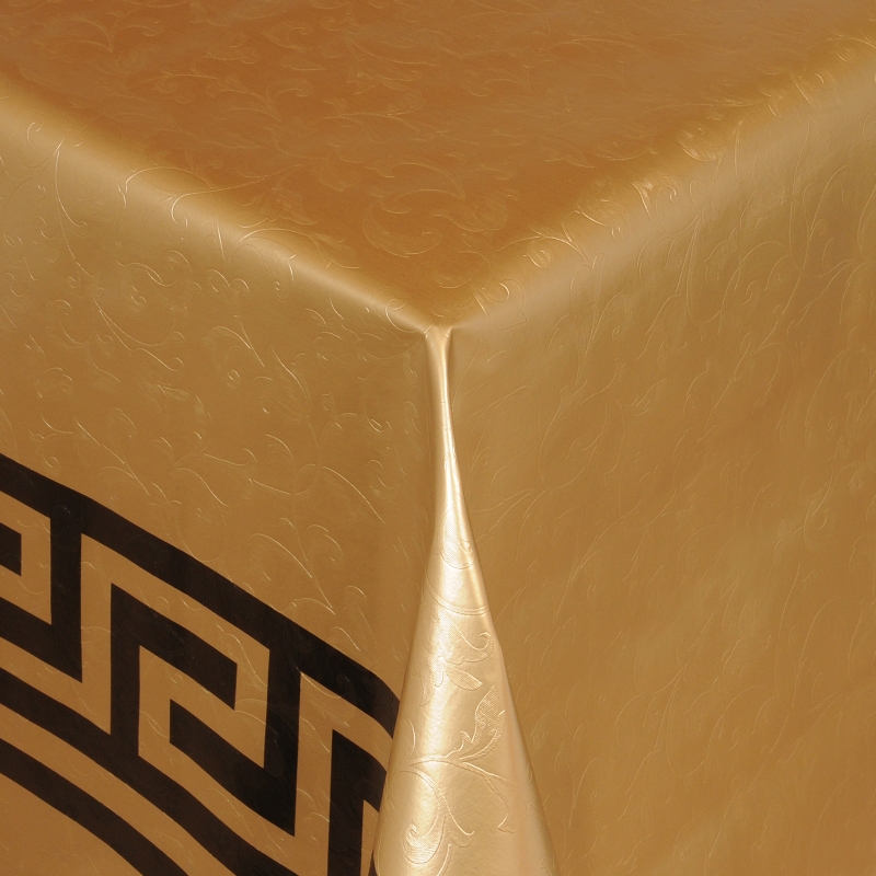 Tischdecke Abwaschbar Wachstuch Griechische Bordüre Gold im Wunschmaß Tischdecke Abwaschbar Wachstuch Griechische Bordüre Gold im Wunschmaß