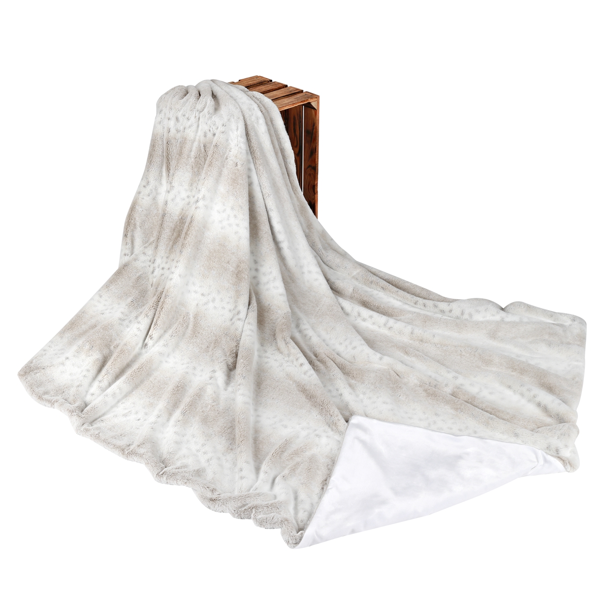 Kuscheldecke Rabbit/Mink Schneeleopard Decke 150x200 cm in Creme Kuscheldecke Rabbit/Mink Schneeleopard Decke 150x200 cm in Creme