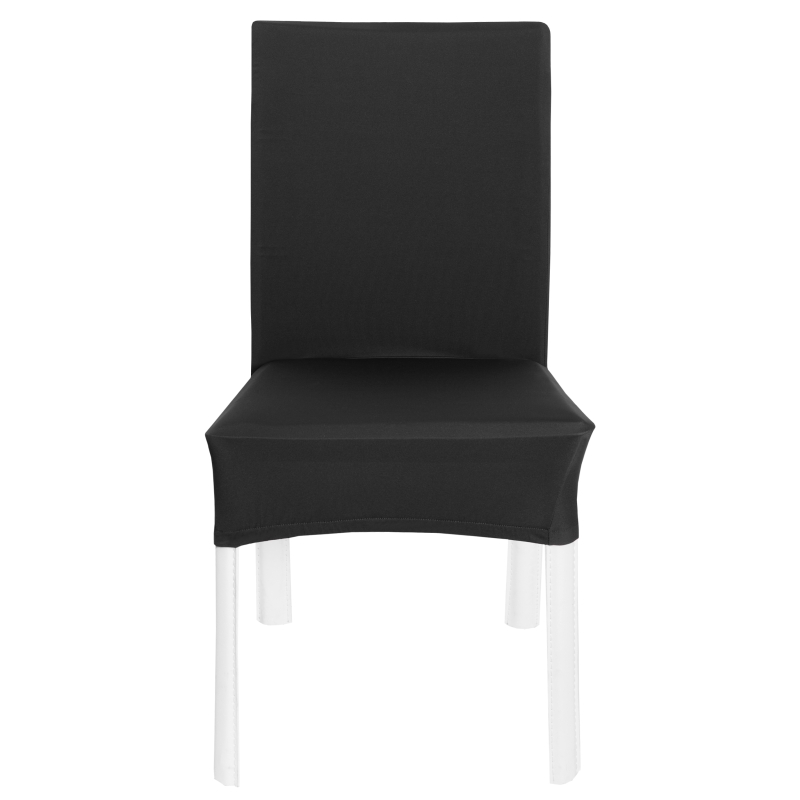 Moderno® Stuhlhussen Stretch Oskar kurz Schwarz – Edle Stuhlüberzüge & Hussen für Gala, Bankett & Veranstaltungen