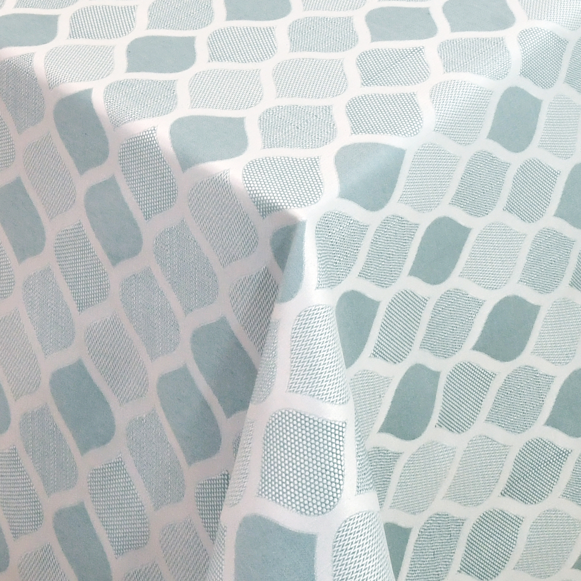 Tischdecken Jacquard-Gewebe mit Fleckschutz und Saum Gandia in Türkis