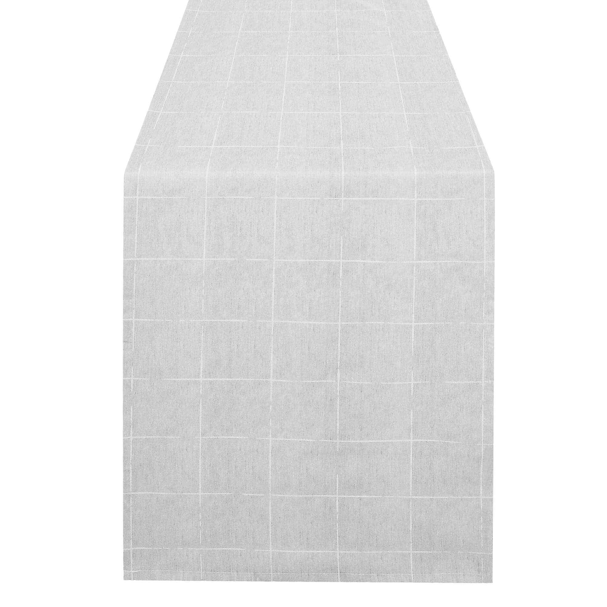 Moderno® Tischläufer abwaschbar mit Fleckschutz – Feines Linienmuster in Hellgrau & Weiß Moderno® Tischläufer abwaschbar mit Fleckschutz – Feines Linienmuster in Hellgrau & Weiß