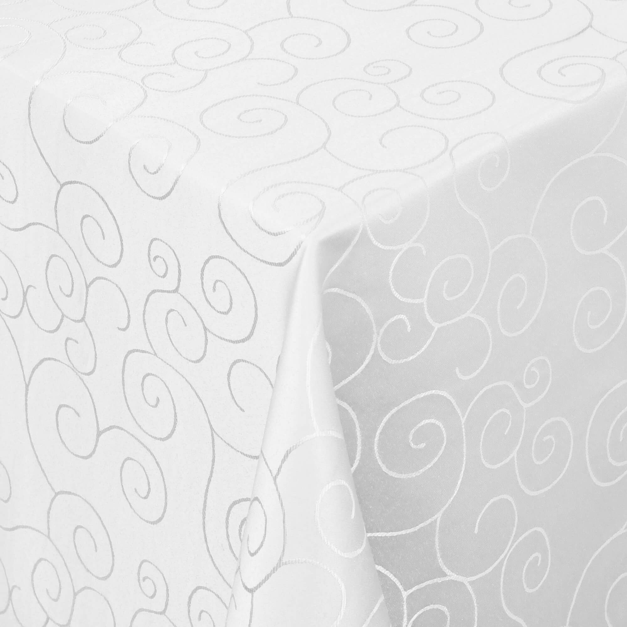 Sonderposten – Moderno® Damast-Tischdecke eckig 80x80 cm mit Ornamentmuster in Weiss Sonderposten – Moderno® Damast-Tischdecke eckig 80x80 cm mit Ornamentmuster in Weiss