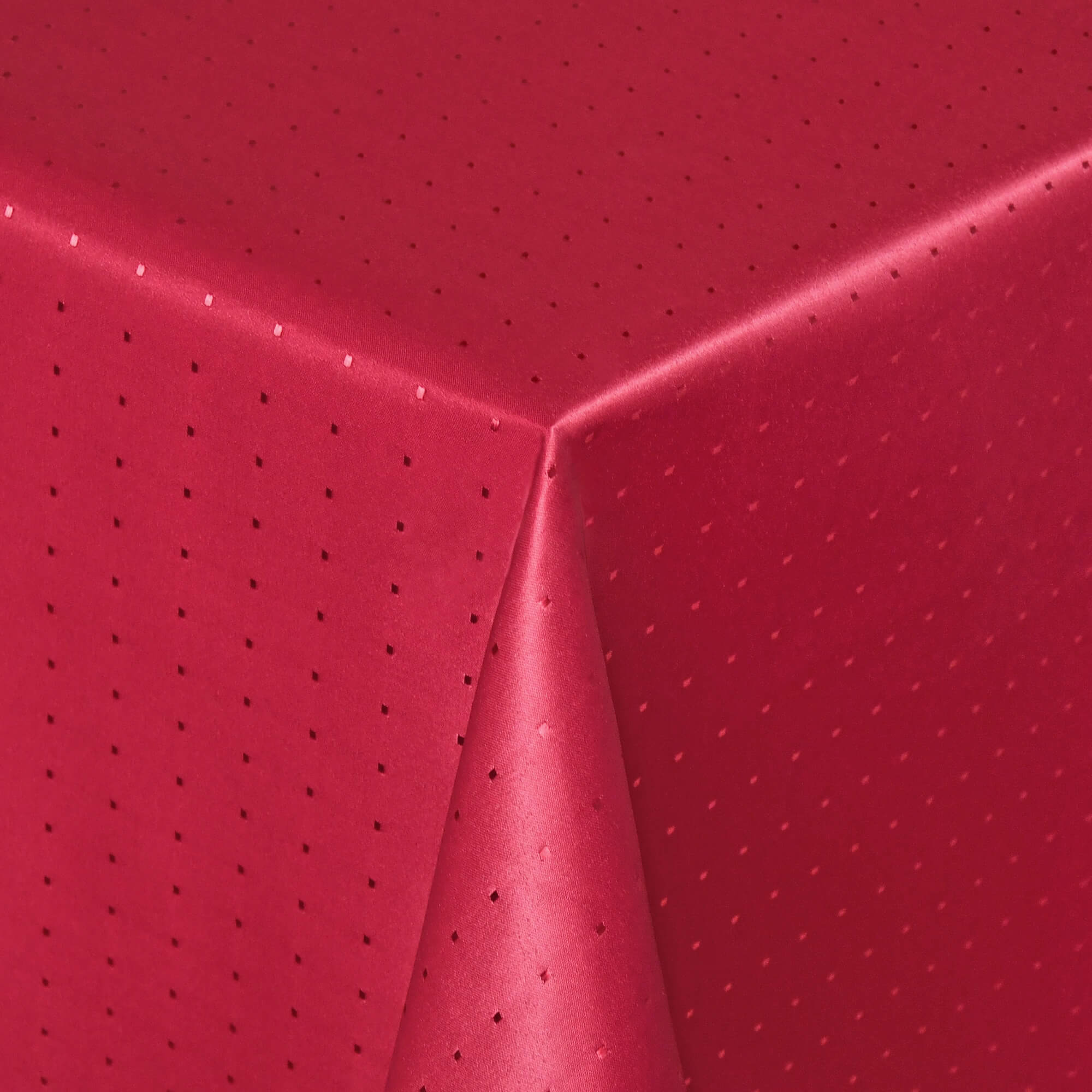 Sonderposten – Moderno® Damast-Tischdecke eckig 80x80 cm mit Punktemuster in Wein-Rot