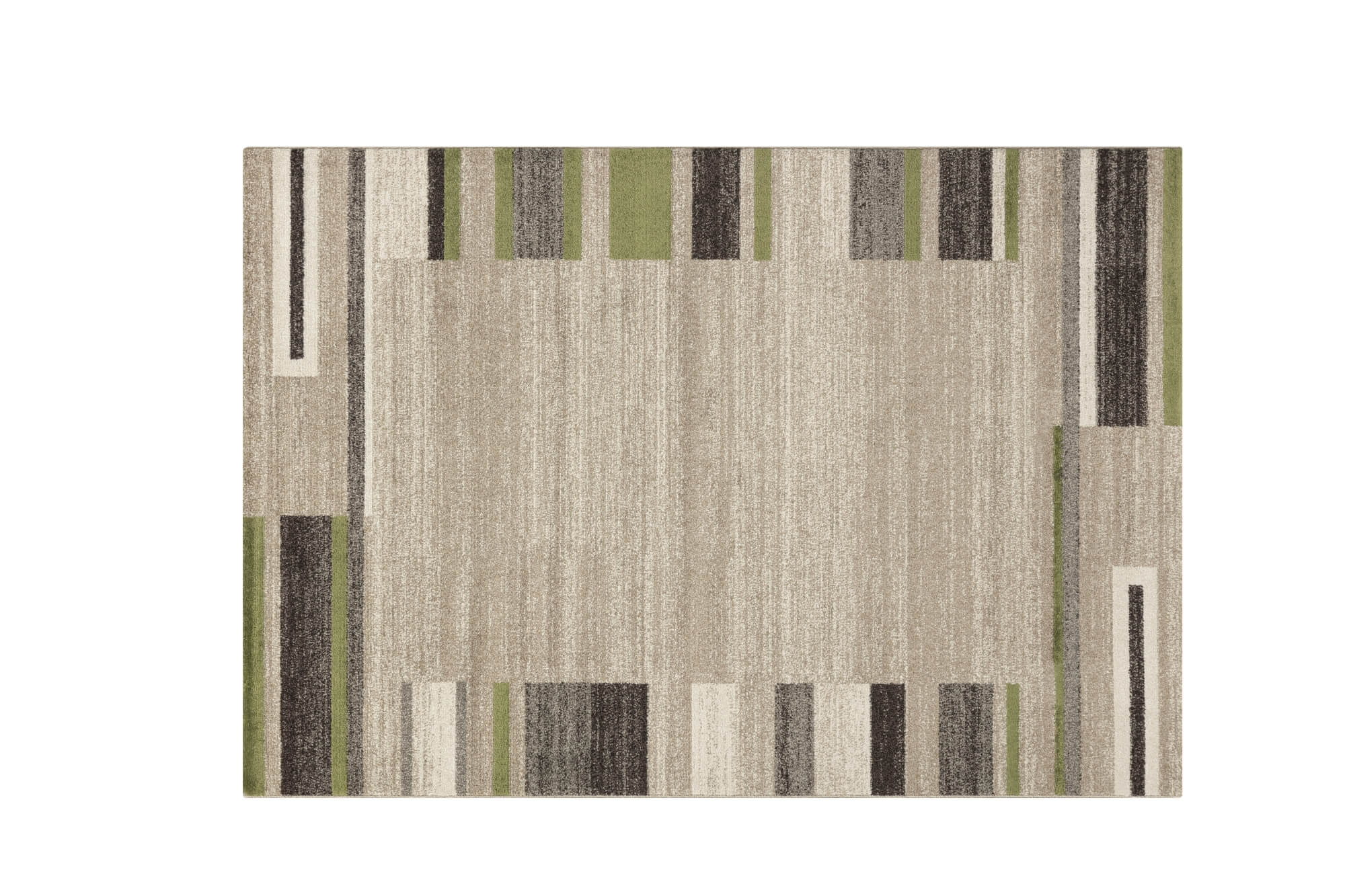 Teppich Amber – Grau mit Blockstreifenmuster – Kurzflor – pflegeleicht & modern