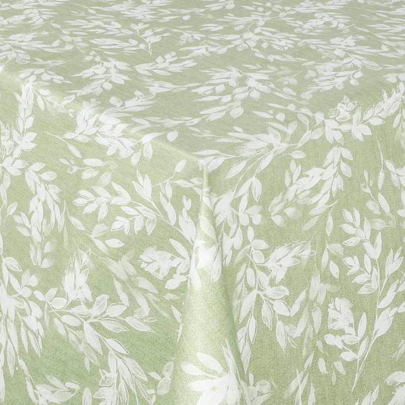 Tischdecke Abwaschbar Wachstuch Zweige in Hell-Grün im Wunschmaß Tischdecke Abwaschbar Wachstuch Zweige in Hell-Grün im Wunschmaß