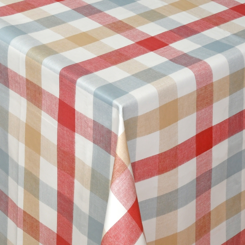 Tischdecke Abwaschbar Wachstuch Karomuster in Rot und Beige im Wunschmaß Tischdecke Abwaschbar Wachstuch Karomuster in Rot und Beige im Wunschmaß