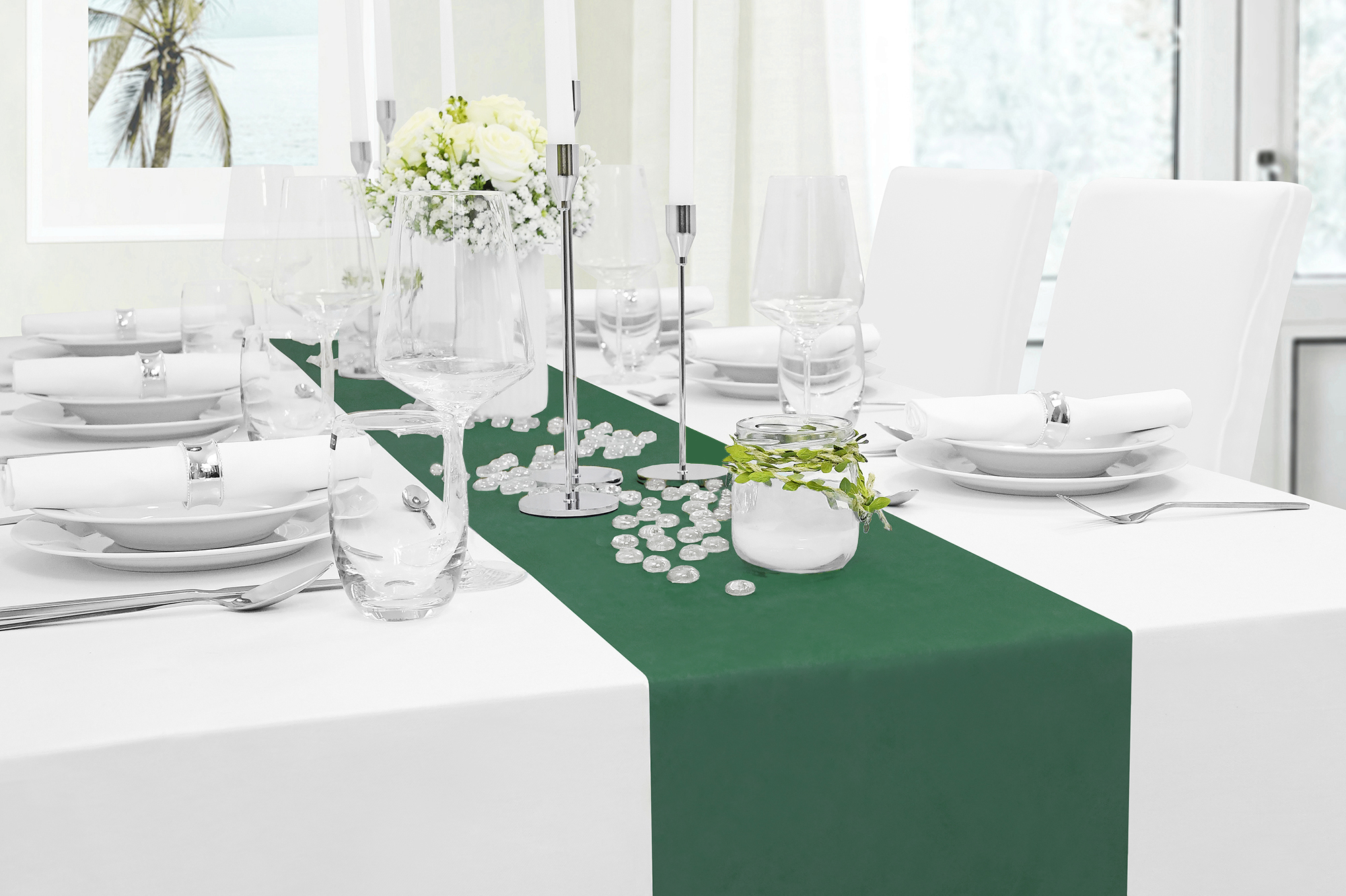 Tischläufer Dunkel-Grün 25 m Vliesstoff – Modern, Outdoor, Tischdeko für Hochzeit, Party, Fest, Geburtstag, Eventdeko, Feier, Garten, Terrasse, Tischband Tischläufer Dunkel-Grün 25 m Vliesstoff – Modern, Outdoor, Tischdeko für Hochzeit, Party, Fest, Geburtstag, Eventdeko, Feier, Garten, Terrasse, Tischband