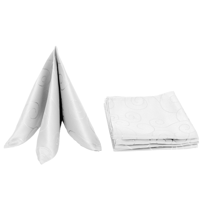 Servietten Damast Ornamente 50x50 Weiss (6er Pack) Servietten Damast Ornamente 50x50 Weiss (6er Pack)