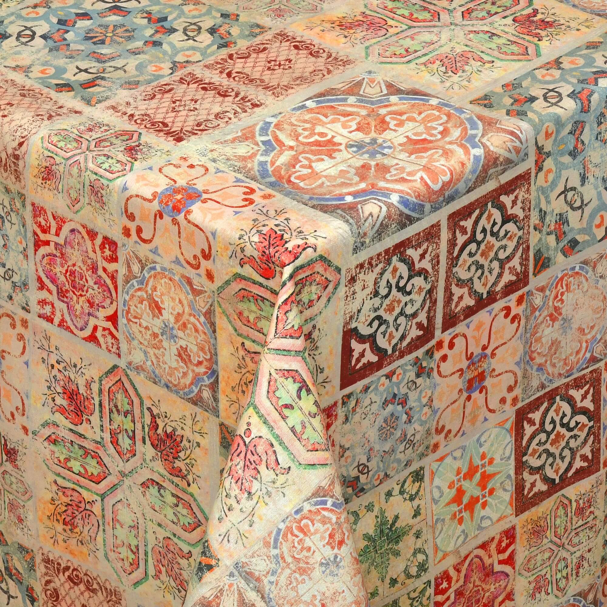 Moderno® Abwaschbare Tischdecke mit Fleckschutz - Leinenoptik, Orientalische Muster in Beige Moderno® Abwaschbare Tischdecke mit Fleckschutz - Leinenoptik, Orientalische Muster in Beige