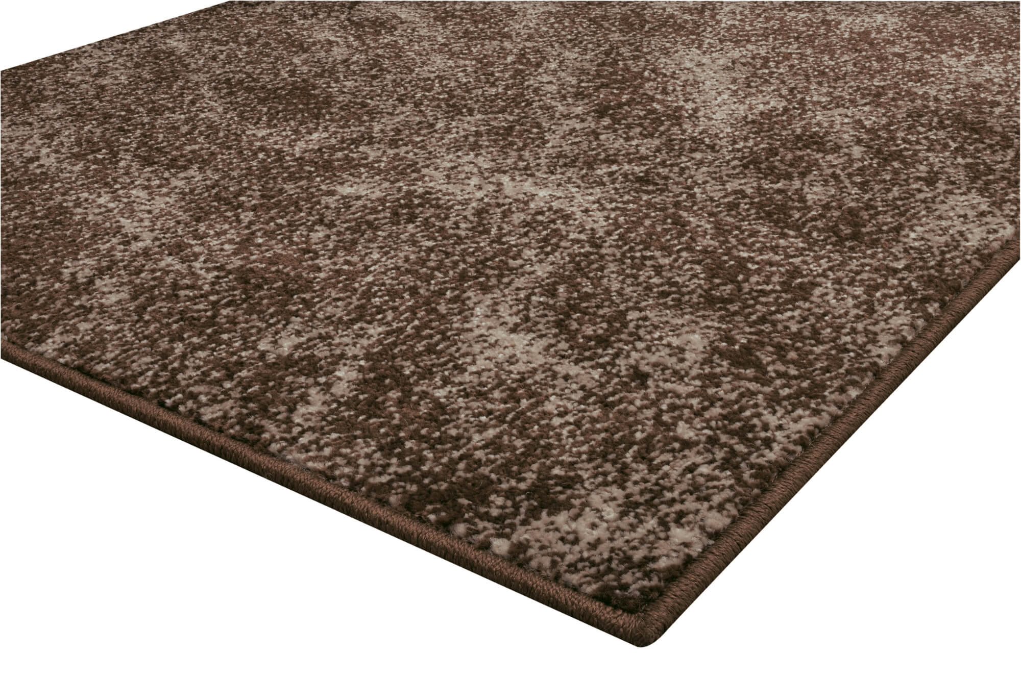 Teppichläufer Ylva – Braun mit Strukturmuster – Kurzflor nach Maß mit Kettelung Teppichläufer Ylva – Braun mit Strukturmuster – Kurzflor nach Maß mit Kettelung