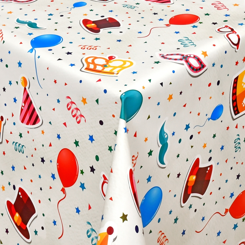 Tischdecke Abwaschbar Wachstuch Party-Time Bunt im Wunschmaß Tischdecke Abwaschbar Wachstuch Party-Time Bunt im Wunschmaß