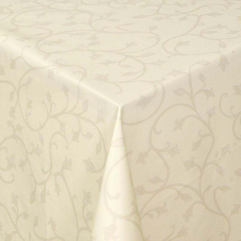 Tischdecke Abwaschbar Wachstuch mit Ranken Creme im Wunschmaß Tischdecke Abwaschbar Wachstuch mit Ranken Creme im Wunschmaß