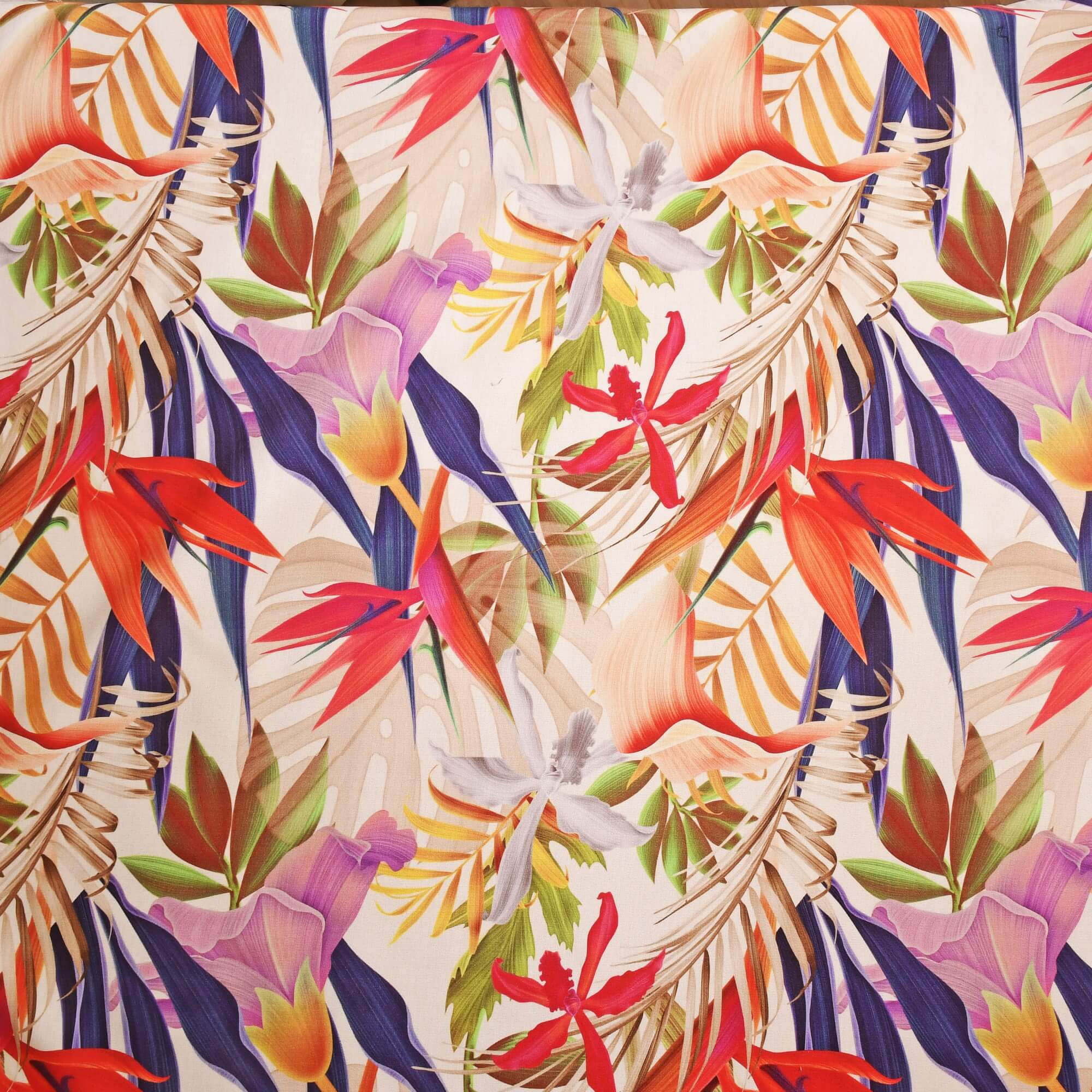 Tischdecke Outdoor abwaschbar Gartentischdecke mit exotischen Blumen bunt Fleckschutz Tischdecke Outdoor abwaschbar Gartentischdecke mit exotischen Blumen bunt Fleckschutz