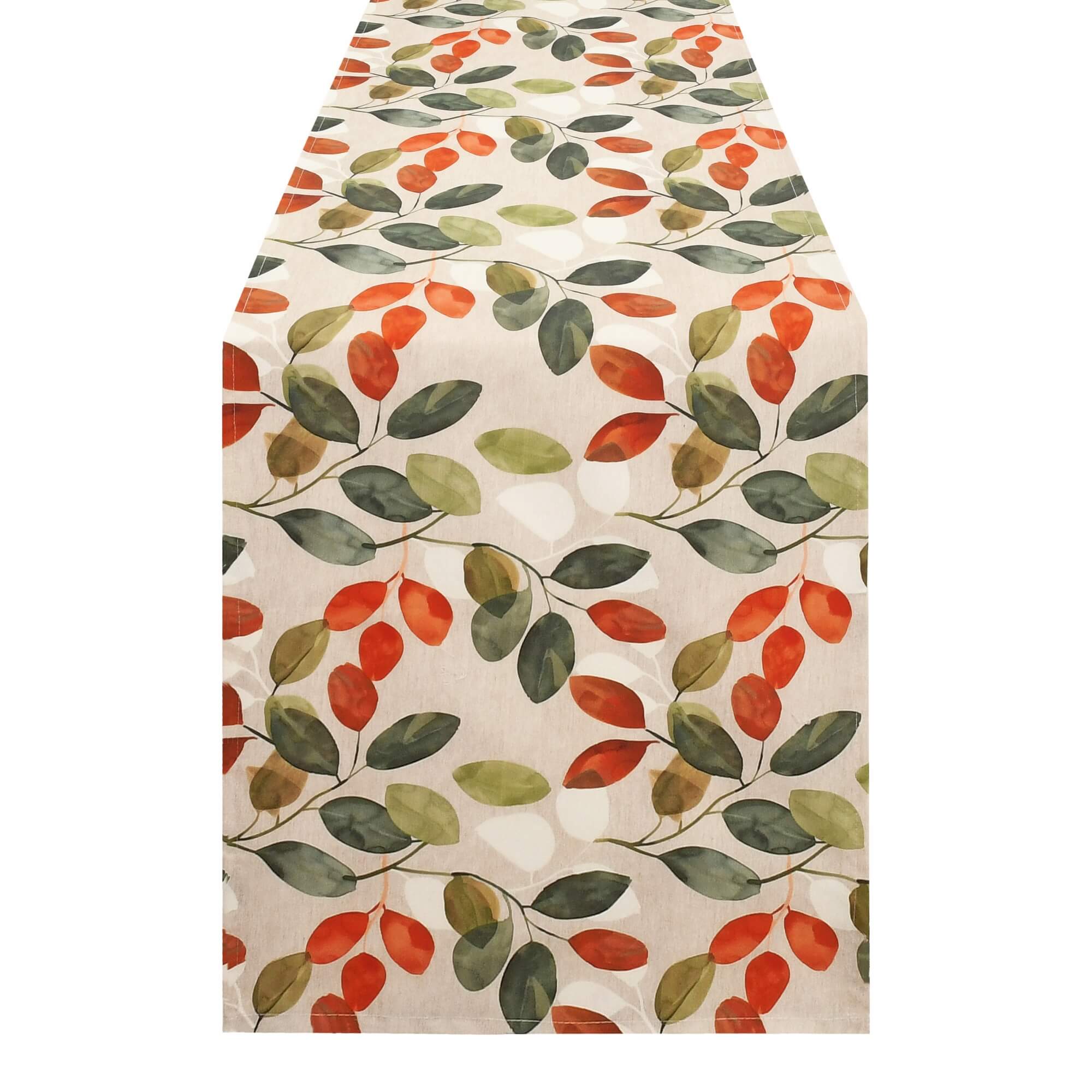 Moderno® Tischläufer abwaschbar mit Fleckschutz – Herbstliches Blättermotiv in Orange, Grün & Beige Moderno® Tischläufer abwaschbar mit Fleckschutz – Herbstliches Blättermotiv in Orange, Grün & Beige