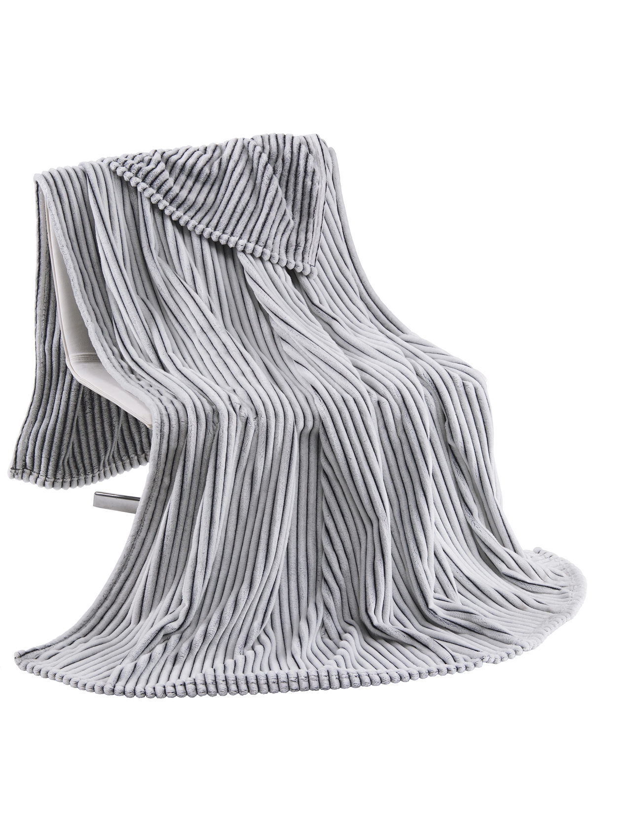 Kuscheldecke Flanell Cord Decke 150x200 cm in Silbergrau Kuscheldecke Flanell Cord Decke 150x200 cm in Silbergrau